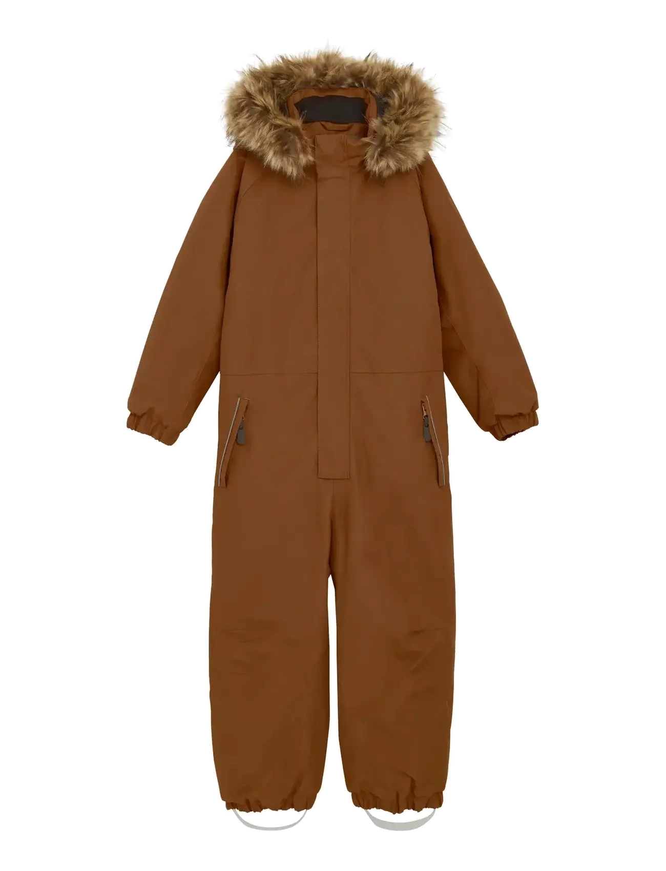 Color Kids Coverall W. Fake Fur, 104, Coveralls, Braun - Snow-ski Coveralls & Sets, Kinder