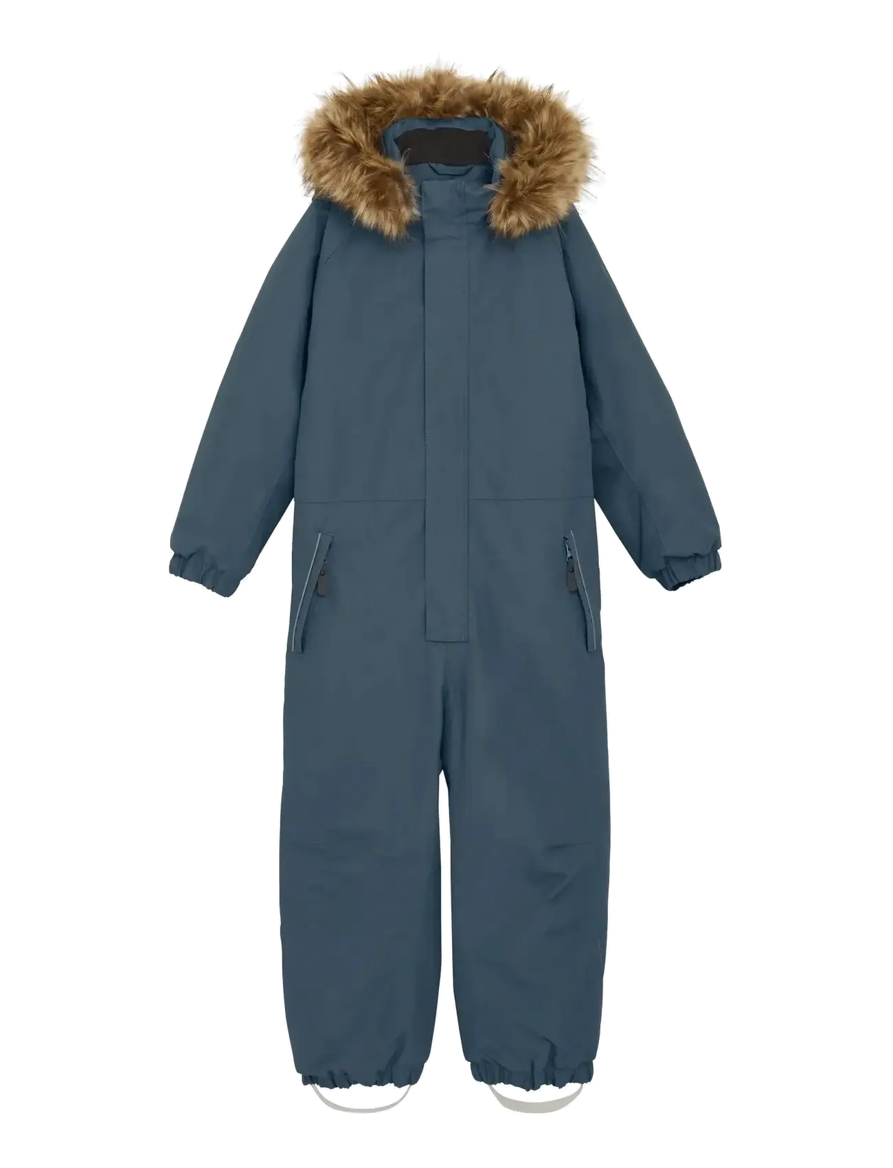 Color Kids Coverall W. Fake Fur, 122, Blue, Overalls > Overalls Og Sæt Til Sne-Ski, Børn