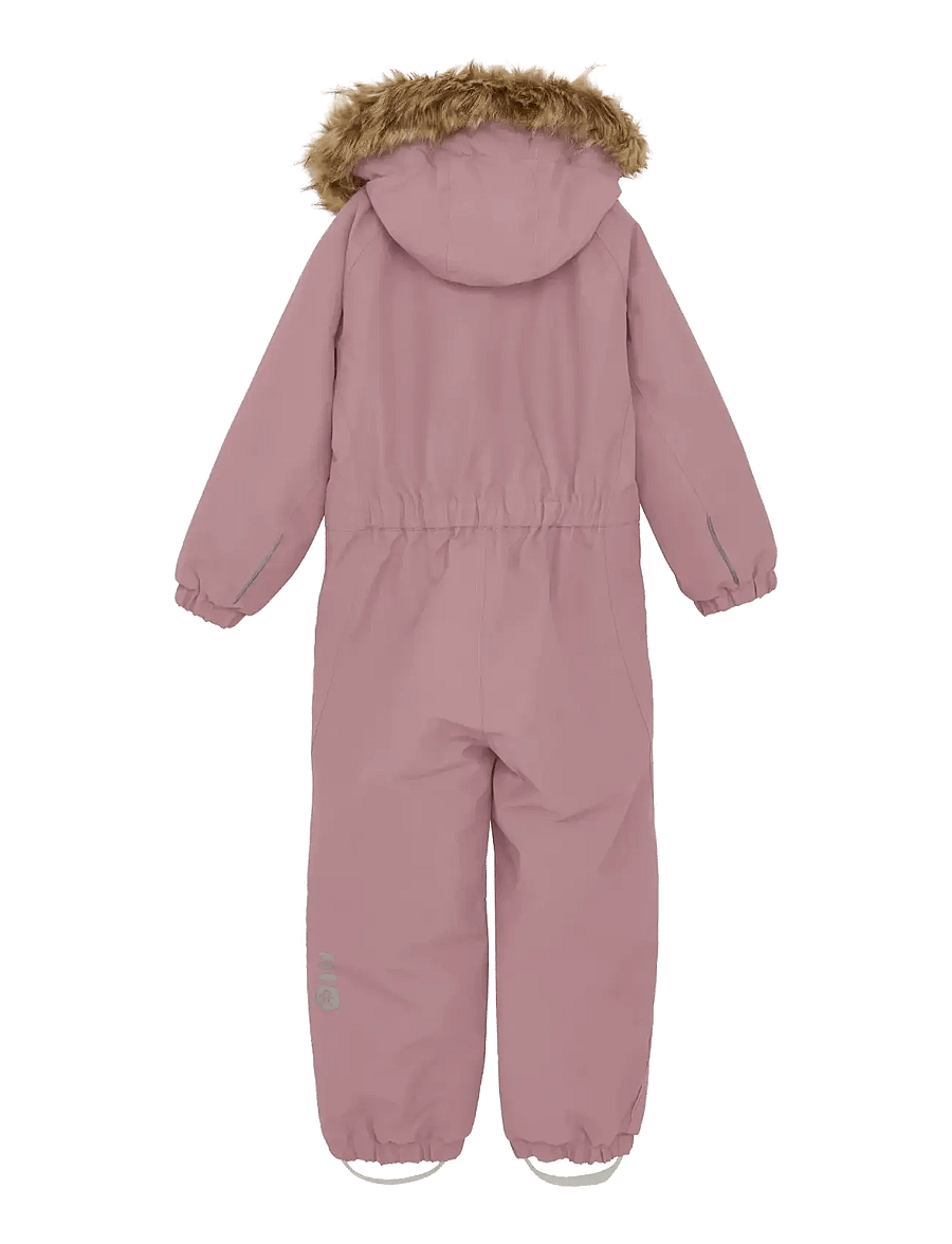 Color Kids - Coverall W. Fake Fur - overtøj - woodrose - 1
