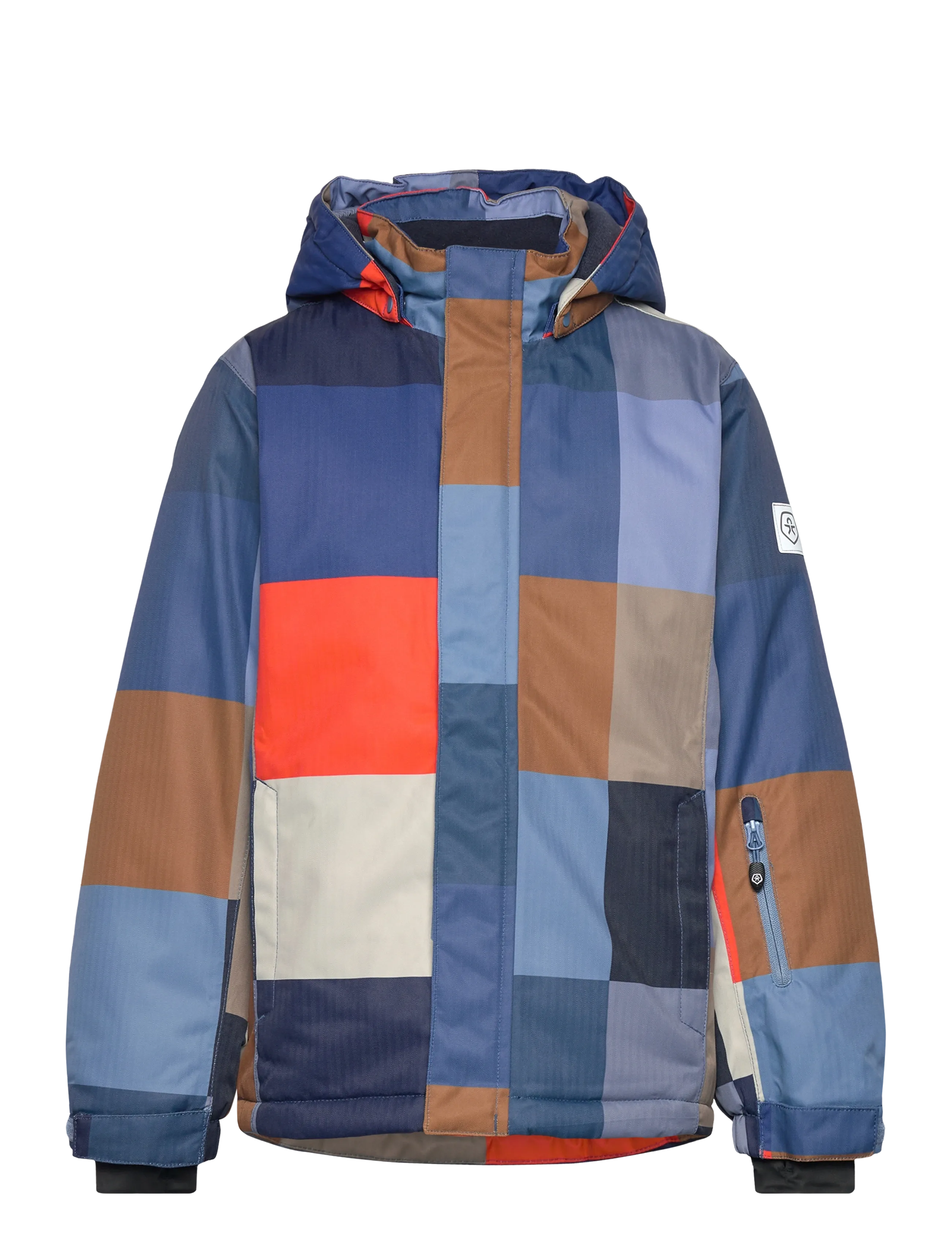 Color Kids Ski Jacket Aop, 110, Snow-ski Clothing, Blau - Jacket, Kinder