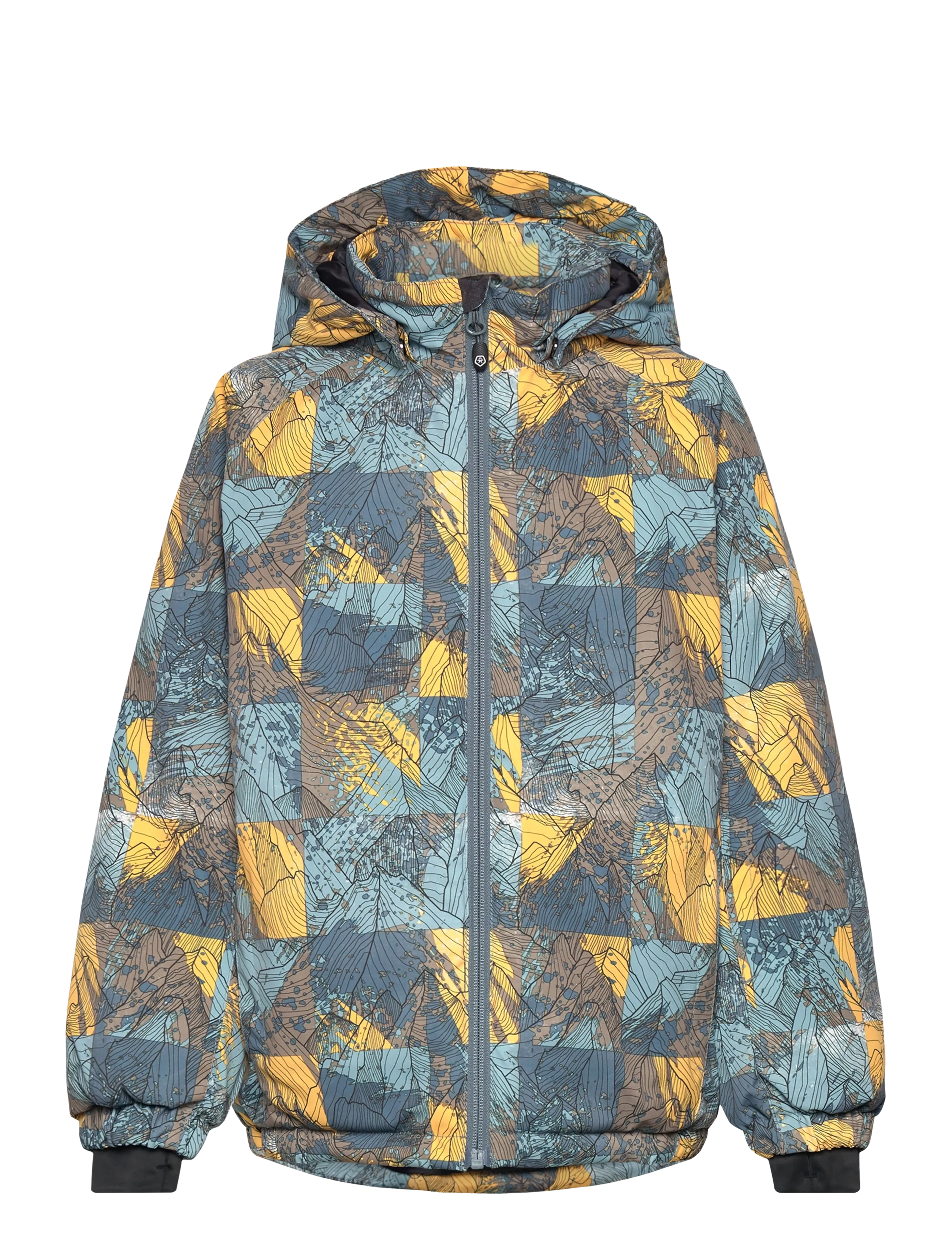 Color Kids Ski Jacket Aop, 110, Snow-ski Clothing, Grau - Jacket, Kinder