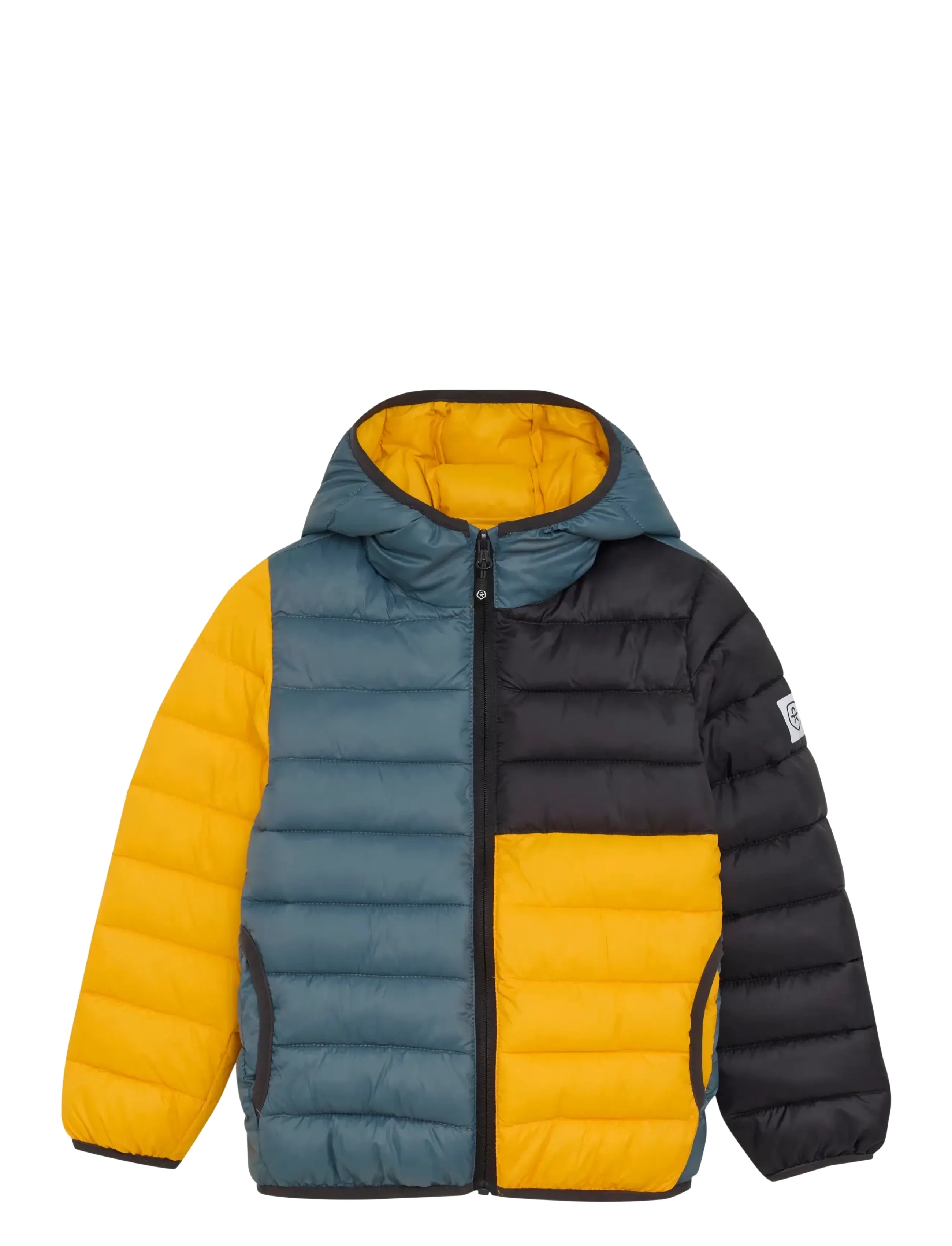 Color Kids Jacket W. Hood - Quilt - Quilted jackets - STORMY WEATHER / yellow