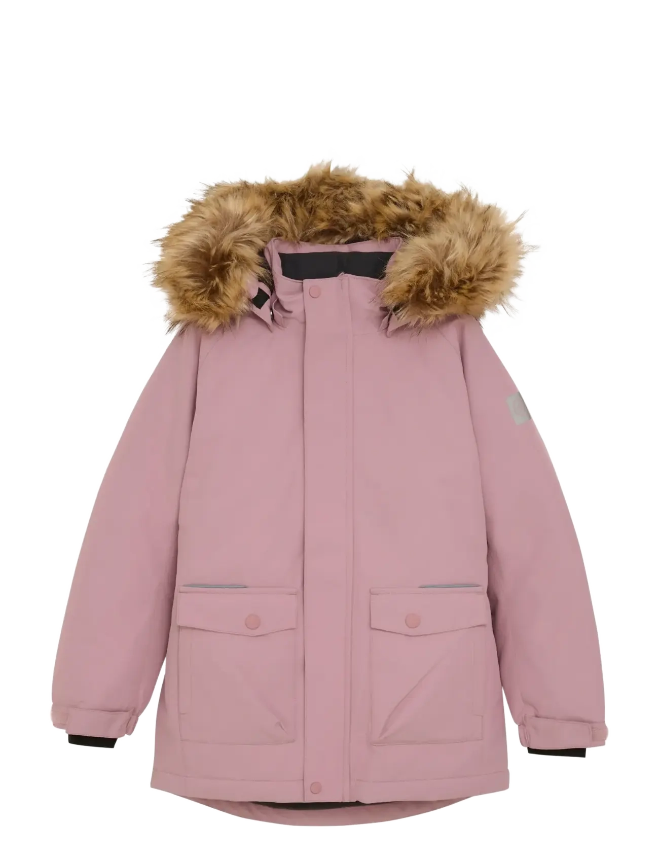 Color Kids Parka W. Fake Fur - Jackets - WOODROSE / pink/rose