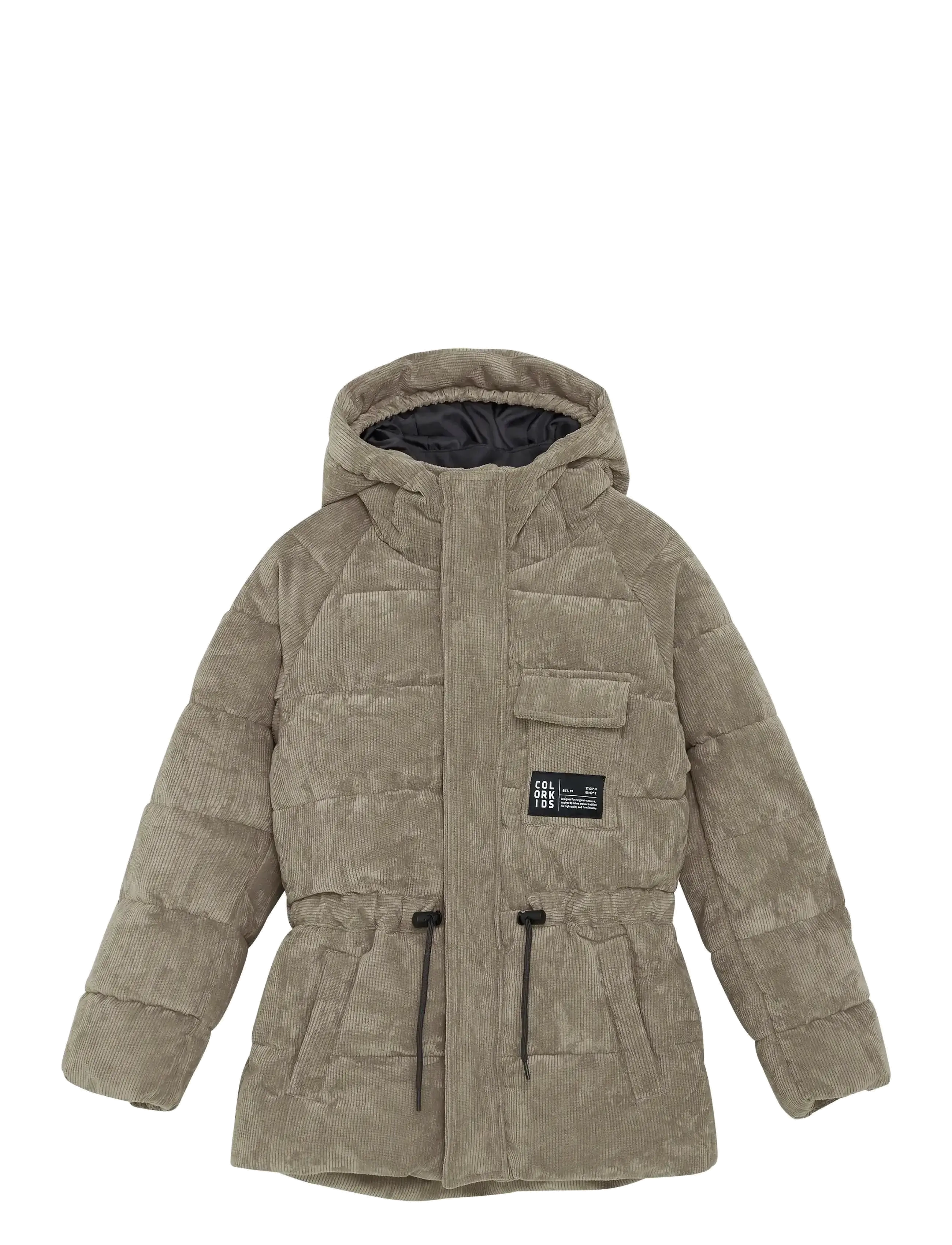 Color Kids Jr. Jacket W. String -Corduroy - Jakker - FOSSIL / beige