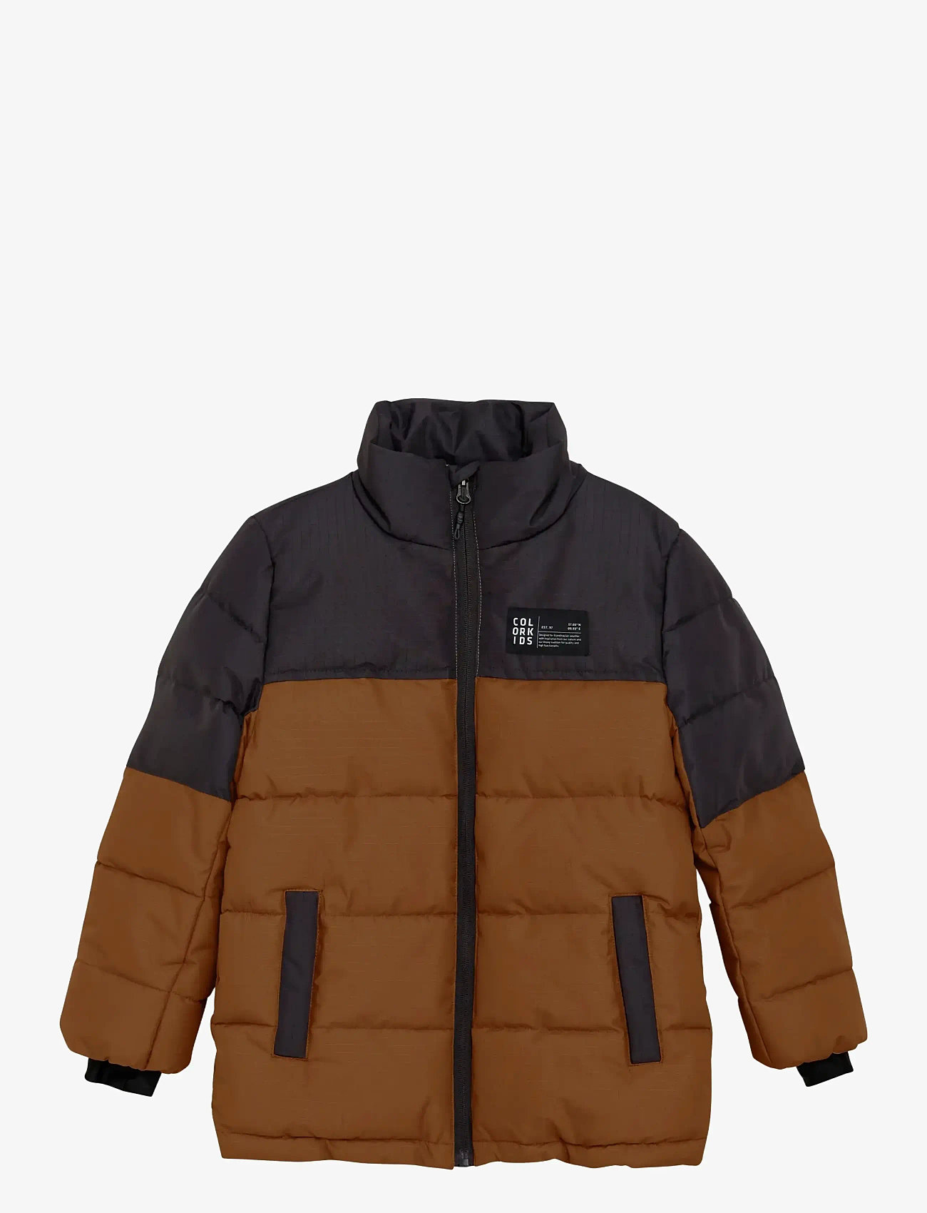 Color Kids - Jr. Jacket - Box & Quilt - isolerede jakker - nuthatch - 0