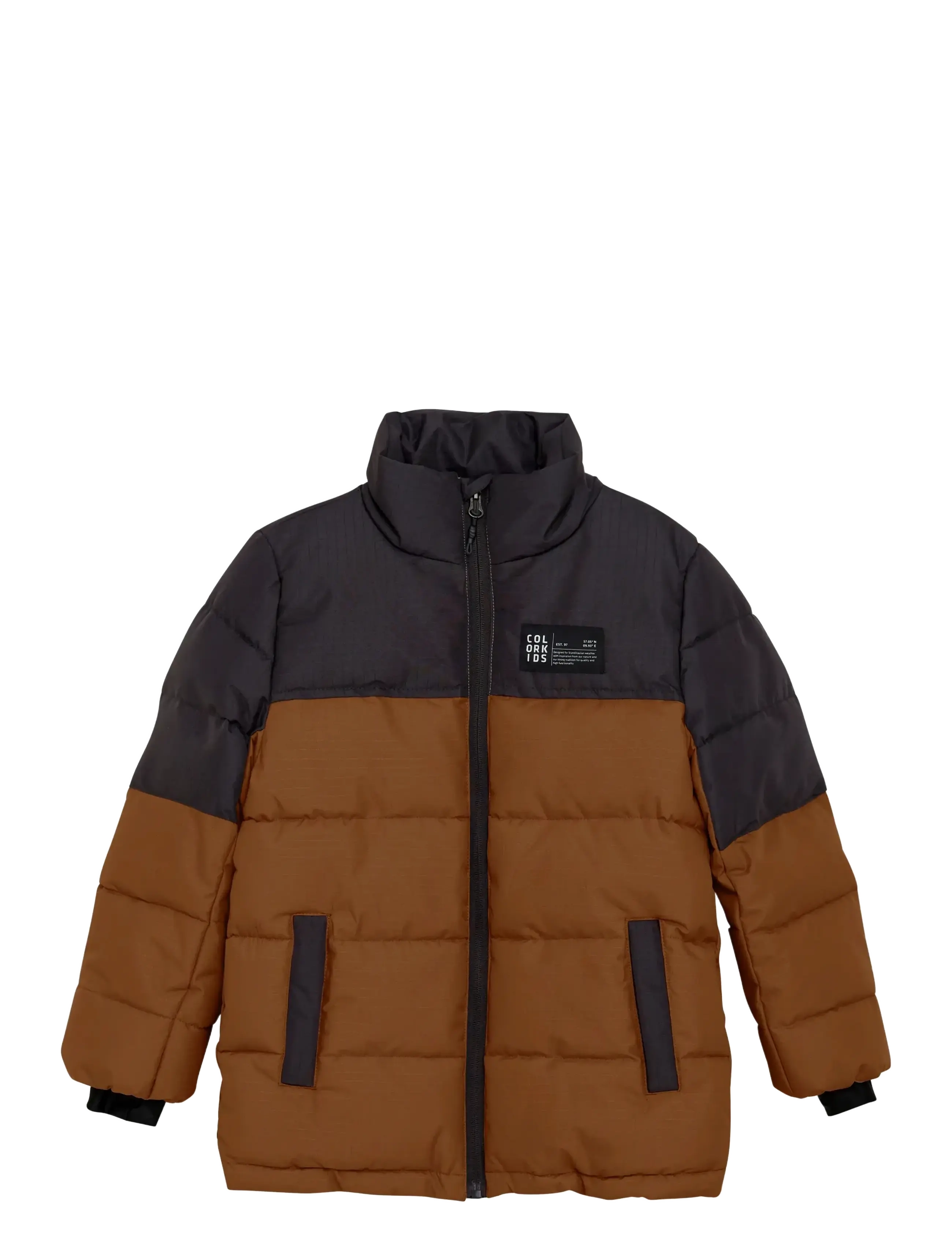Color Kids Jr. Jacket - Box & Quilt - Jackor - NUTHATCH / brown