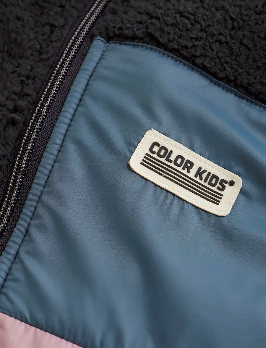 Color Kids - Fleece Waistcoat W. Quilt - woodrose - 2