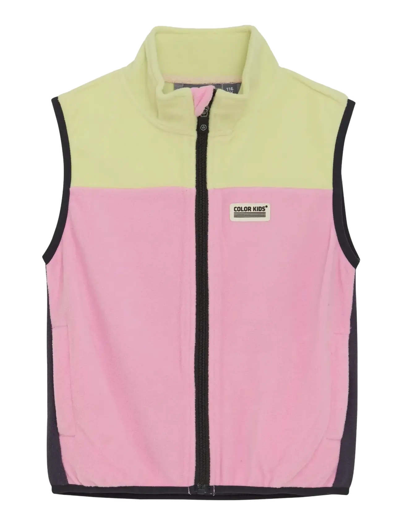 Color Kids Fleece Waistcoat - Colorblock - Vests - BONBON / pink/rose