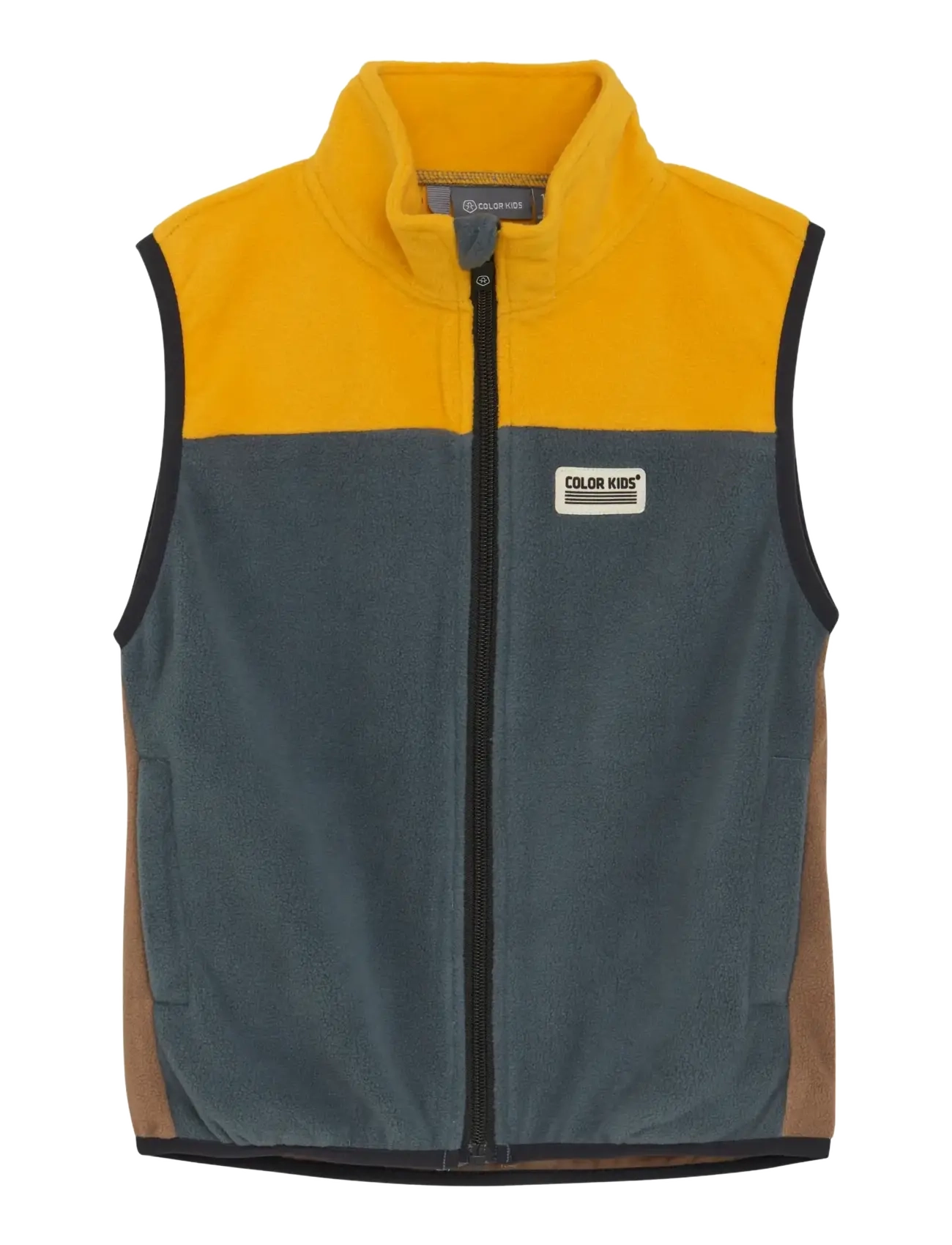 Color Kids Fleece Waistcoat - Colorblock - Vestid - STORMY WEATHER / yellow