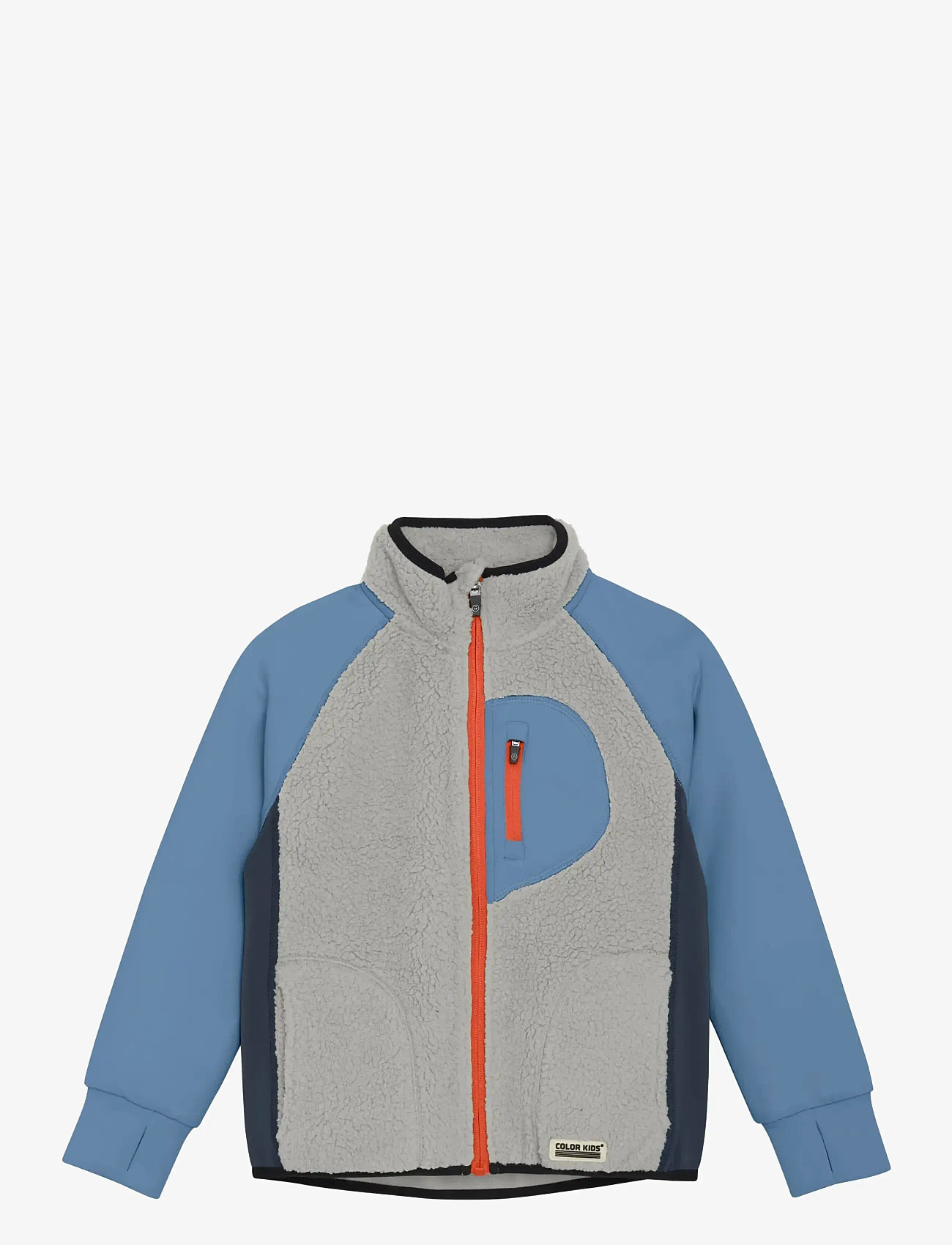 Color Kids - Teddy Jacket W. Fleece Sleeves - insulated jackets - coronet blue - 0