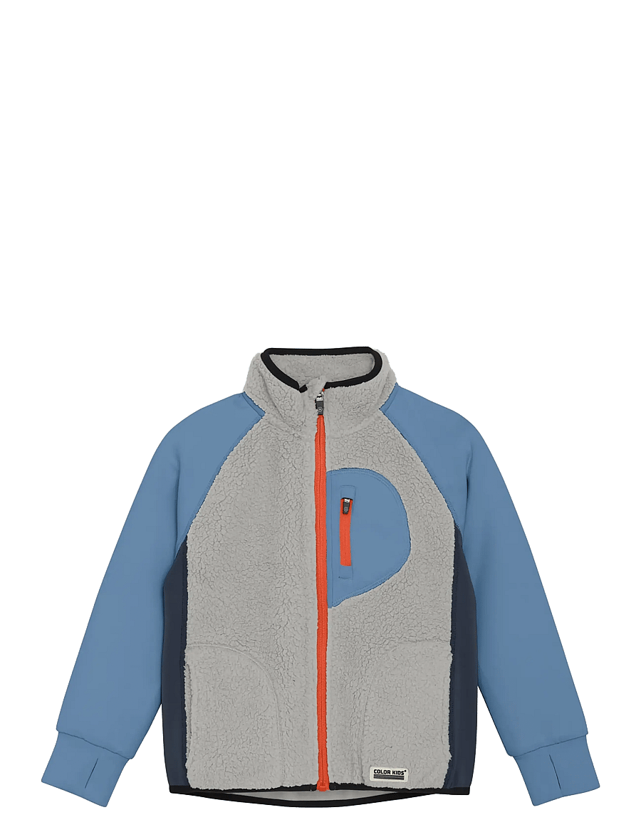 Color Kids - Teddy Jacket W. Fleece Sleeves - isolerede jakker - coronet blue - 0