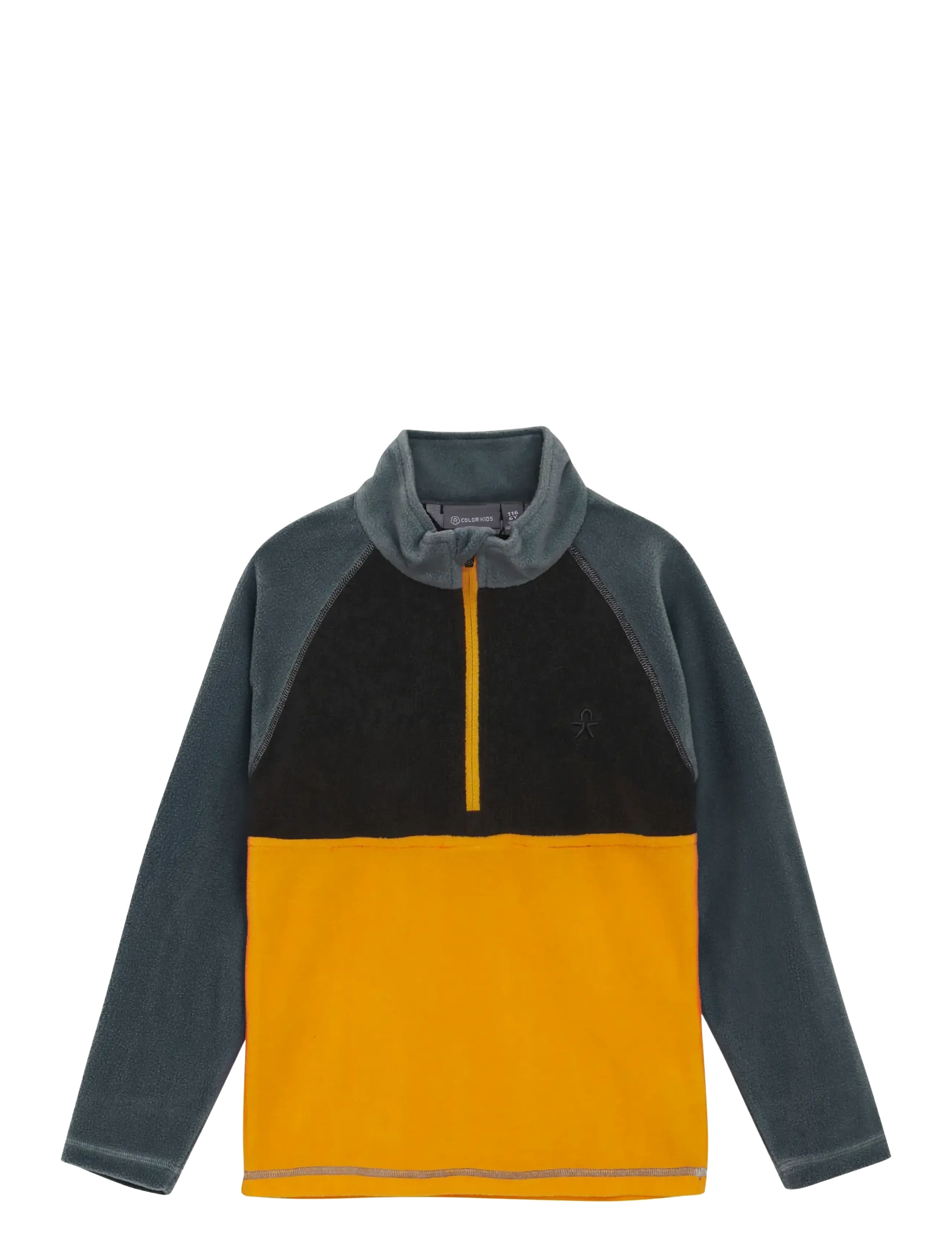 Color Kids Fleece Pulli - Colorblock - Børn 98-134 - STORMY WEATHER / grey