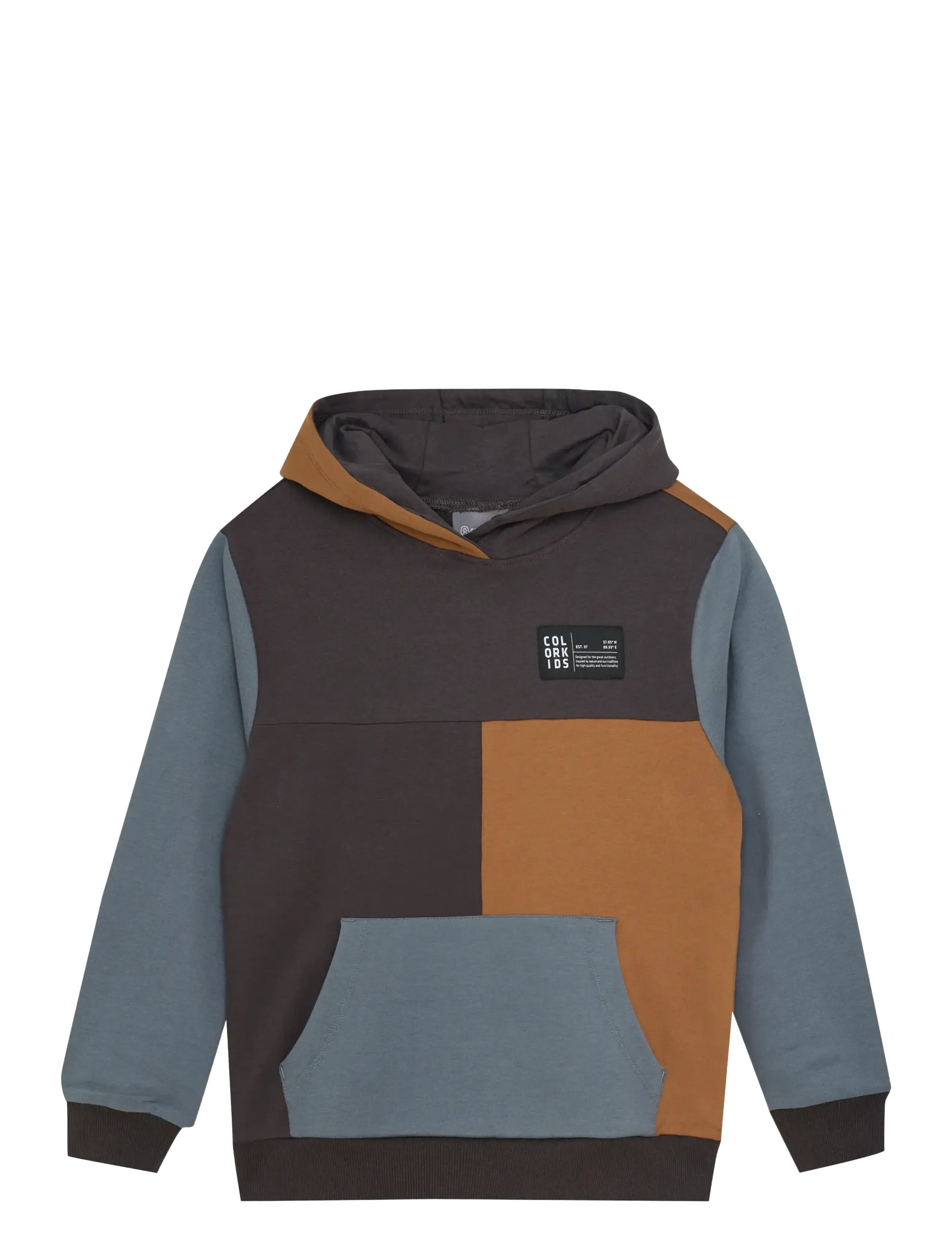 Color Kids Sweat Hoodie - Colorblock - Color Kids - PHANTOM / brown