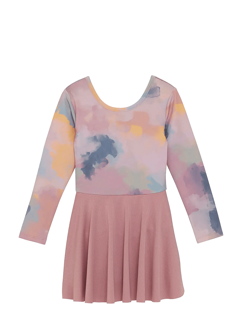 Color Kids - Gymsuit W. Skirt, AOP - sporta topi - woodrose - 0