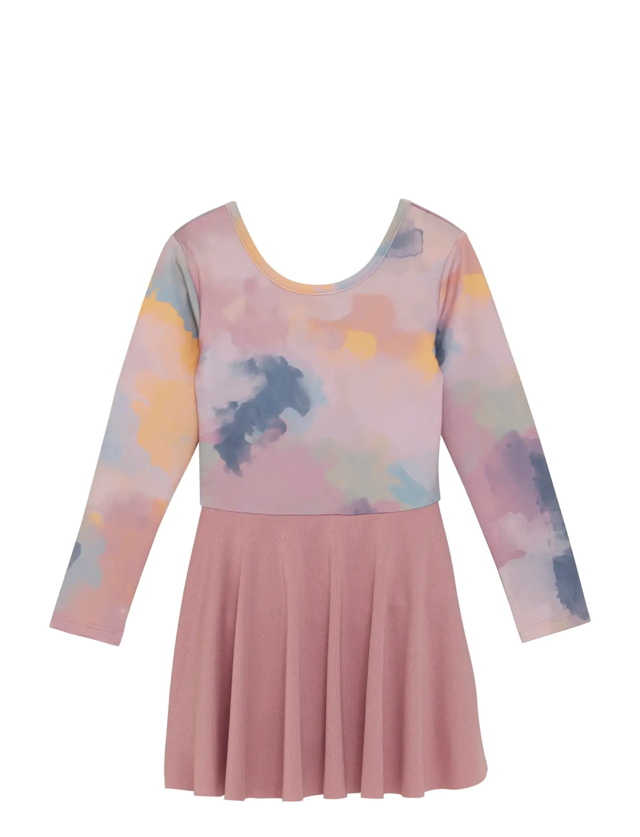 Color Kids Gymsuit W. Skirt, AOP - Riided - WOODROSE / pink/rose