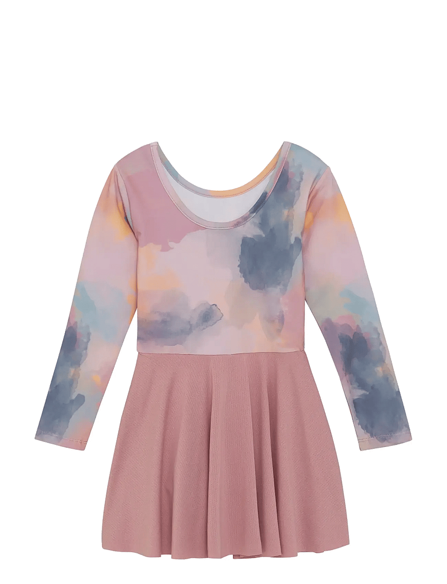 Color Kids - Gymsuit W. Skirt, AOP - spordisärgid - woodrose - 1