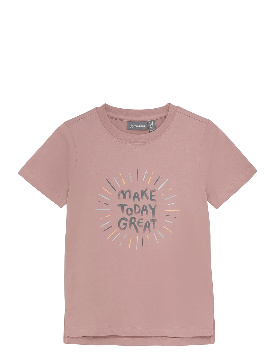 Color Kids - T-shirt W. Print S/S - kurzärmelig - woodrose - 0