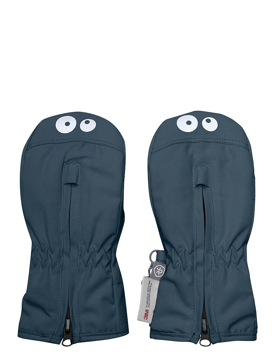 Color Kids - Mittens W. Zipper - vantar - stormy weather - 0