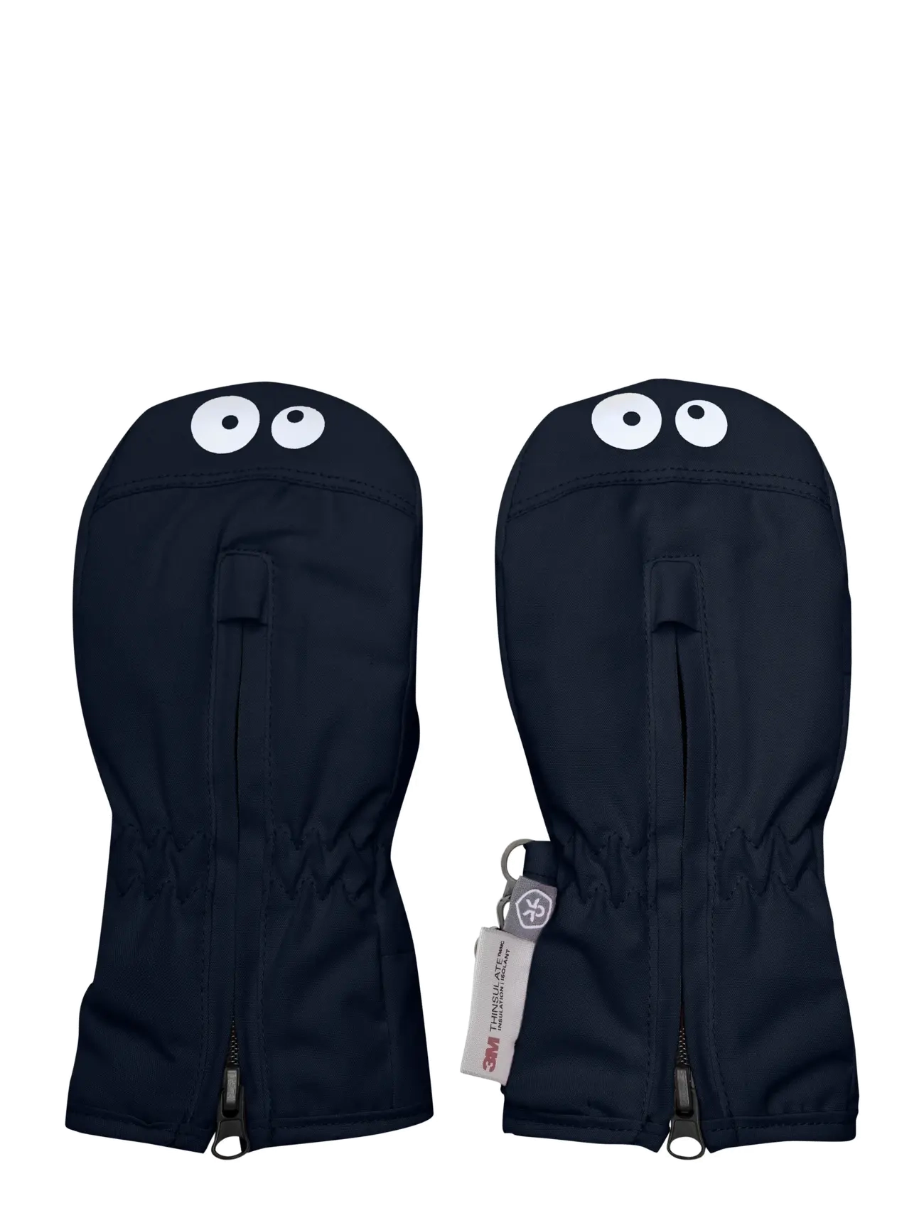 Color Kids Mittens W. Zipper, 6-12MDR, Gloves & Mittens, Schwarz - Kinder