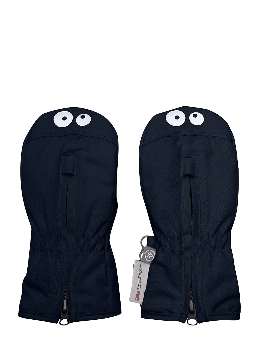 Color Kids - Mittens W. Zipper - handsker - total eclipse - 0