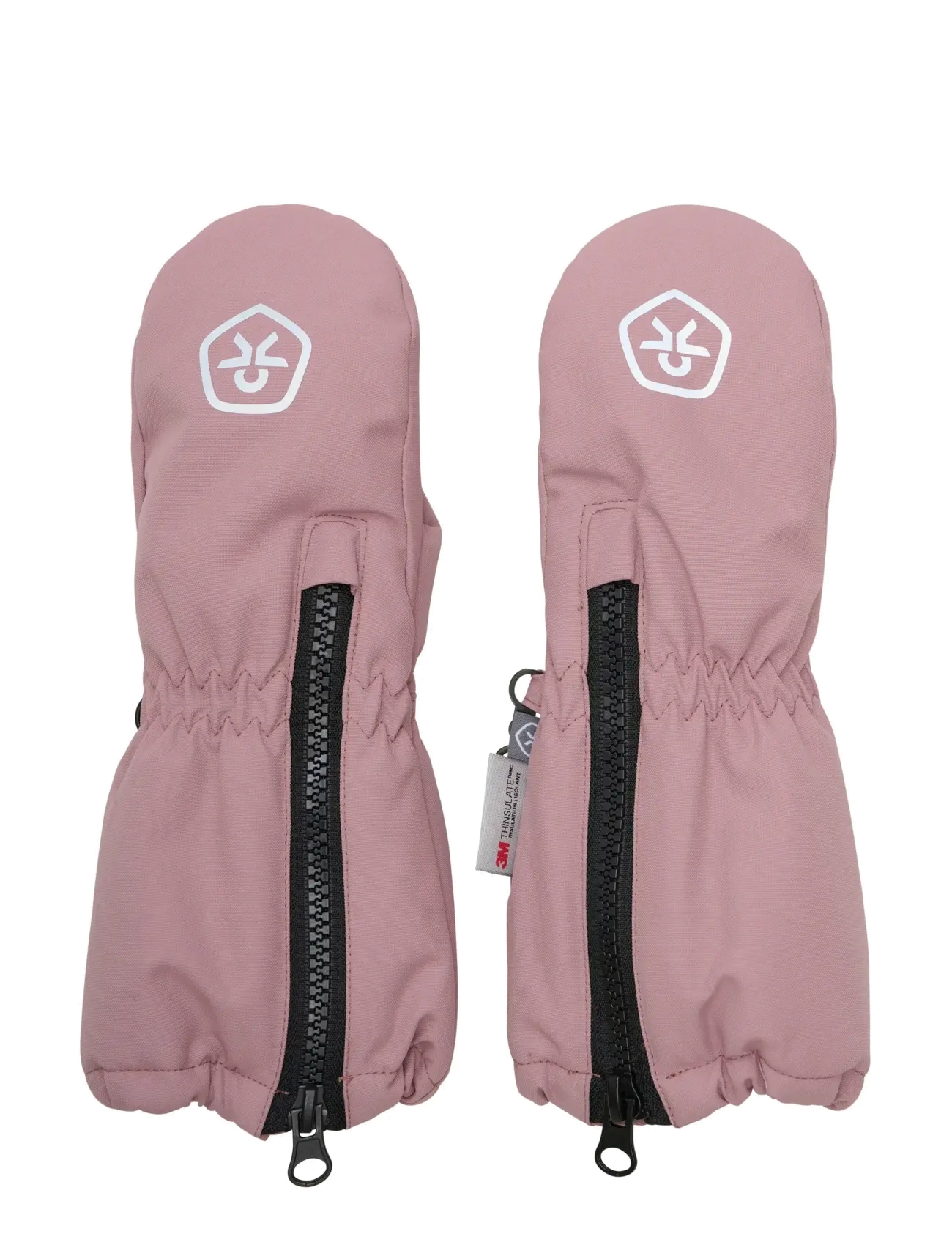 Color Kids Mittens Long W. Zipper, 6-12M, Gloves & Mittens, Rosa - Kinder