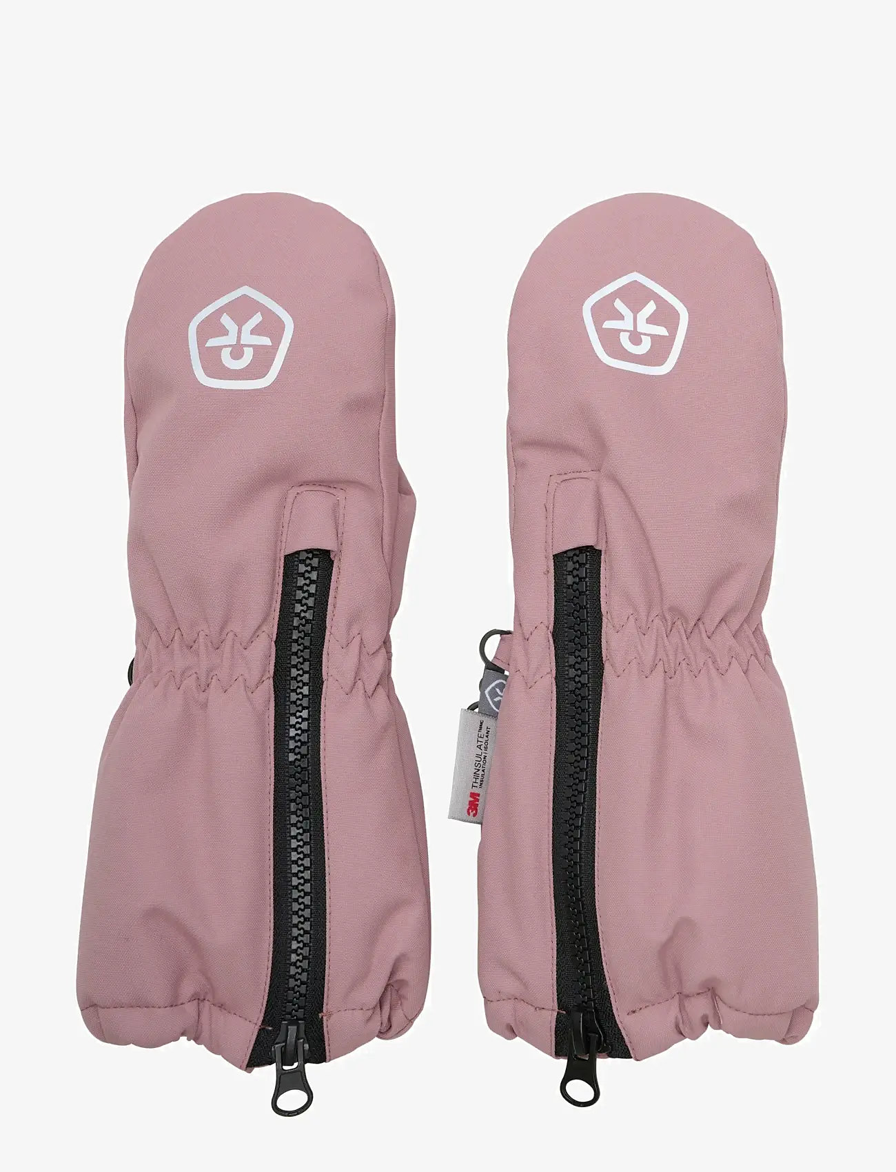 Color Kids - Mittens Long W. Zipper - handsker - woodrose - 0
