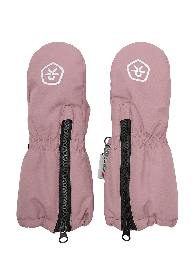 Color Kids - Mittens Long W. Zipper - handsker - woodrose - 0