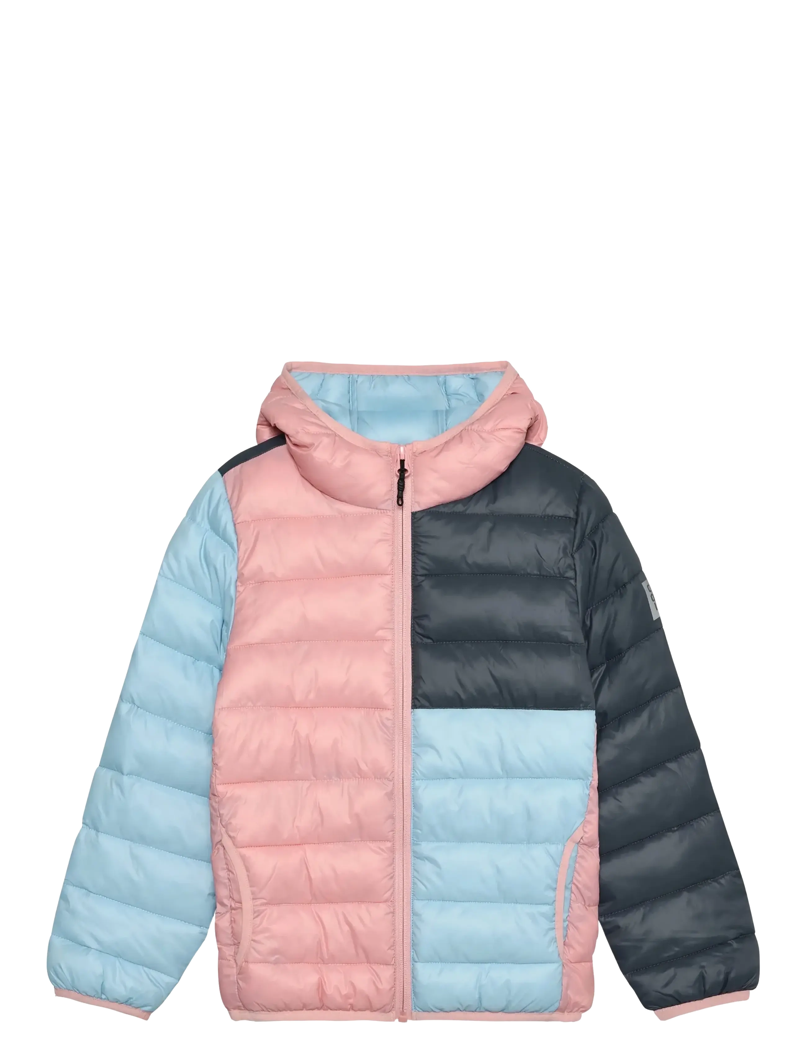 Color Kids Jr. Jacket W. Hood, Quilt - Vintertøj - BRIDAL ROSE / multi