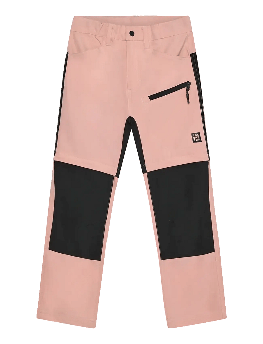 Color Kids - Pants Stretch W. Zip Off - bikses - bridal rose - 0