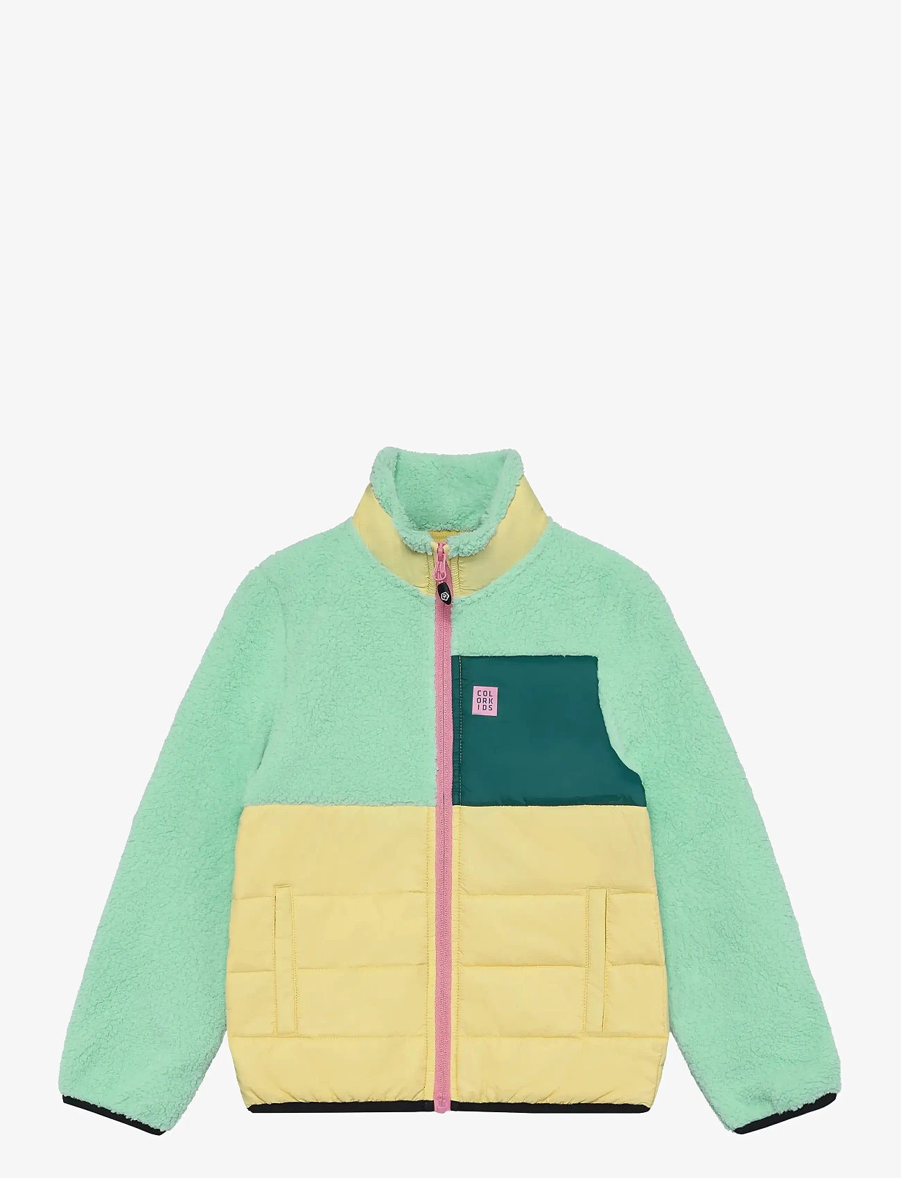 Color Kids - Fleece Jacket W. Quilt - isolierte jacken - cabbage - 1