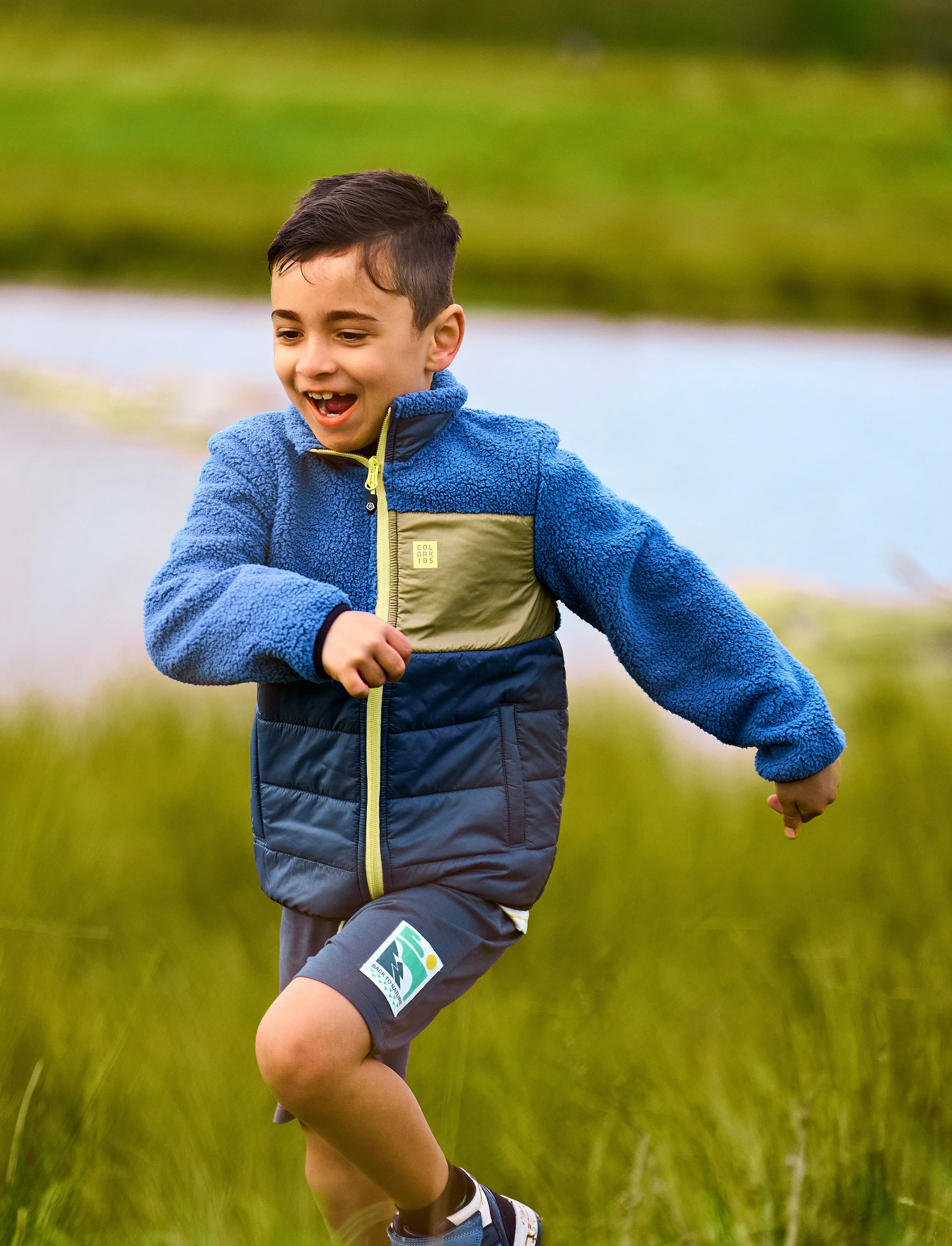 Color Kids Fleece Jacket W. Quilt, 122, Oberbekleidung, Blau - Jackets, Kinder