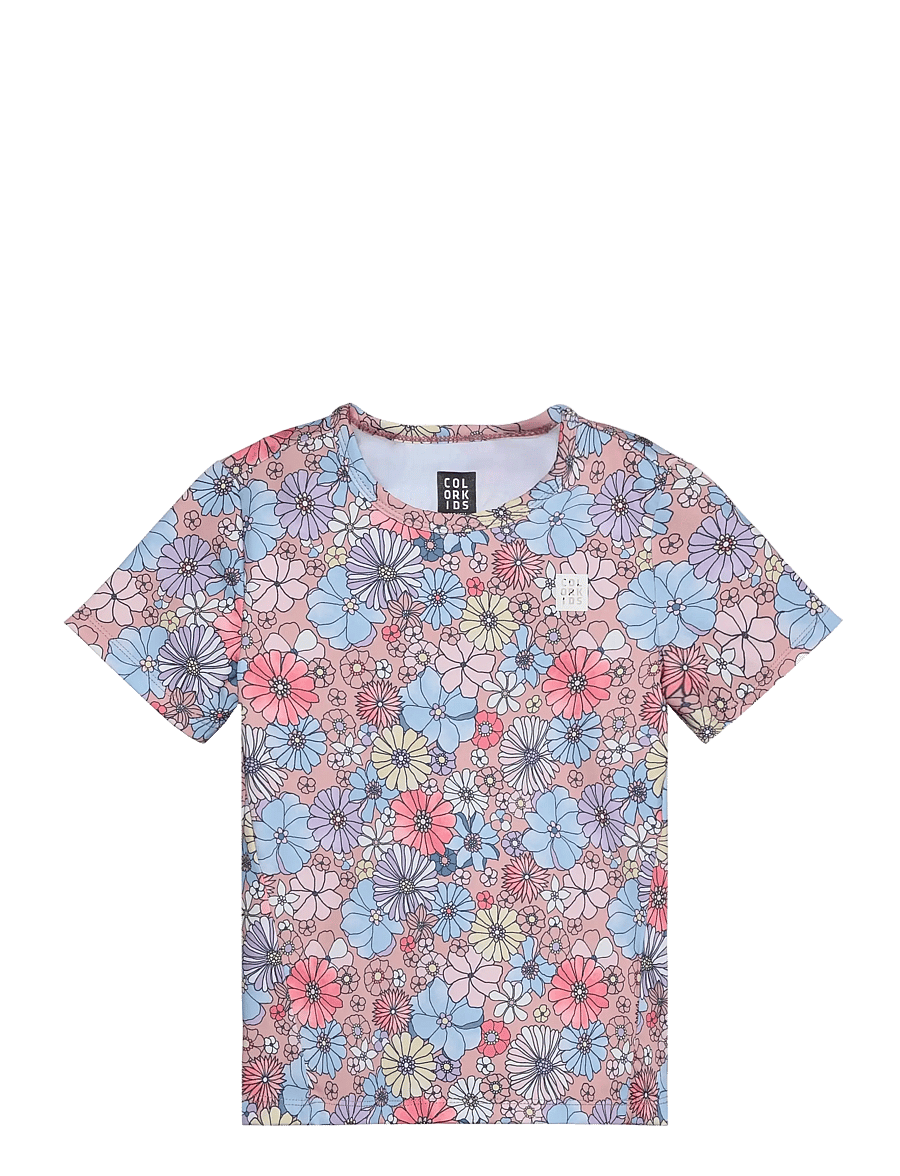 Color Kids - Sport T-shirt S/S, AOP - sportoberteile - bridal rose - 0