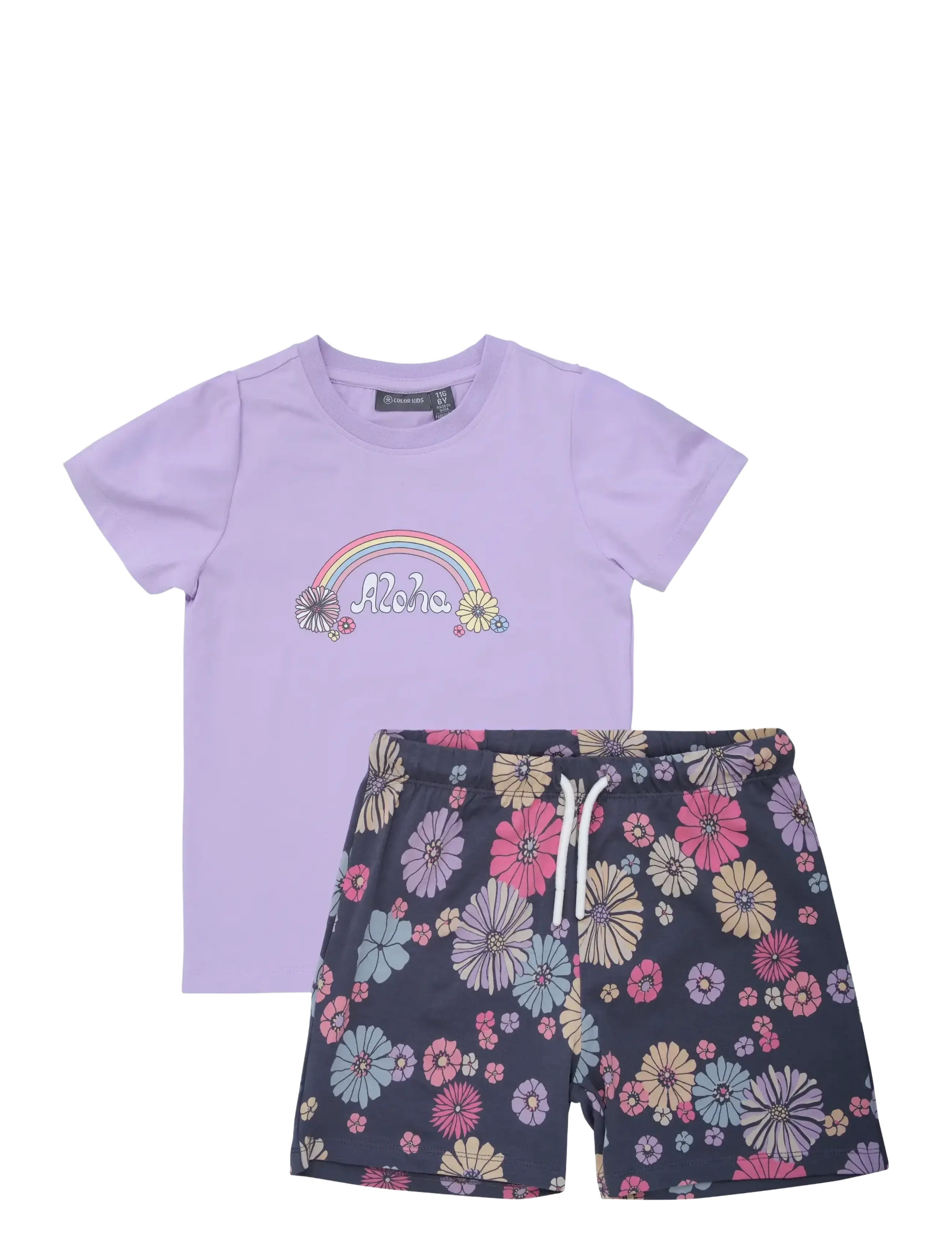 Color Kids T-Shirt Set, 140, Purple, Sæt > Sæt Med Kortærmet T-Shirt, Børn