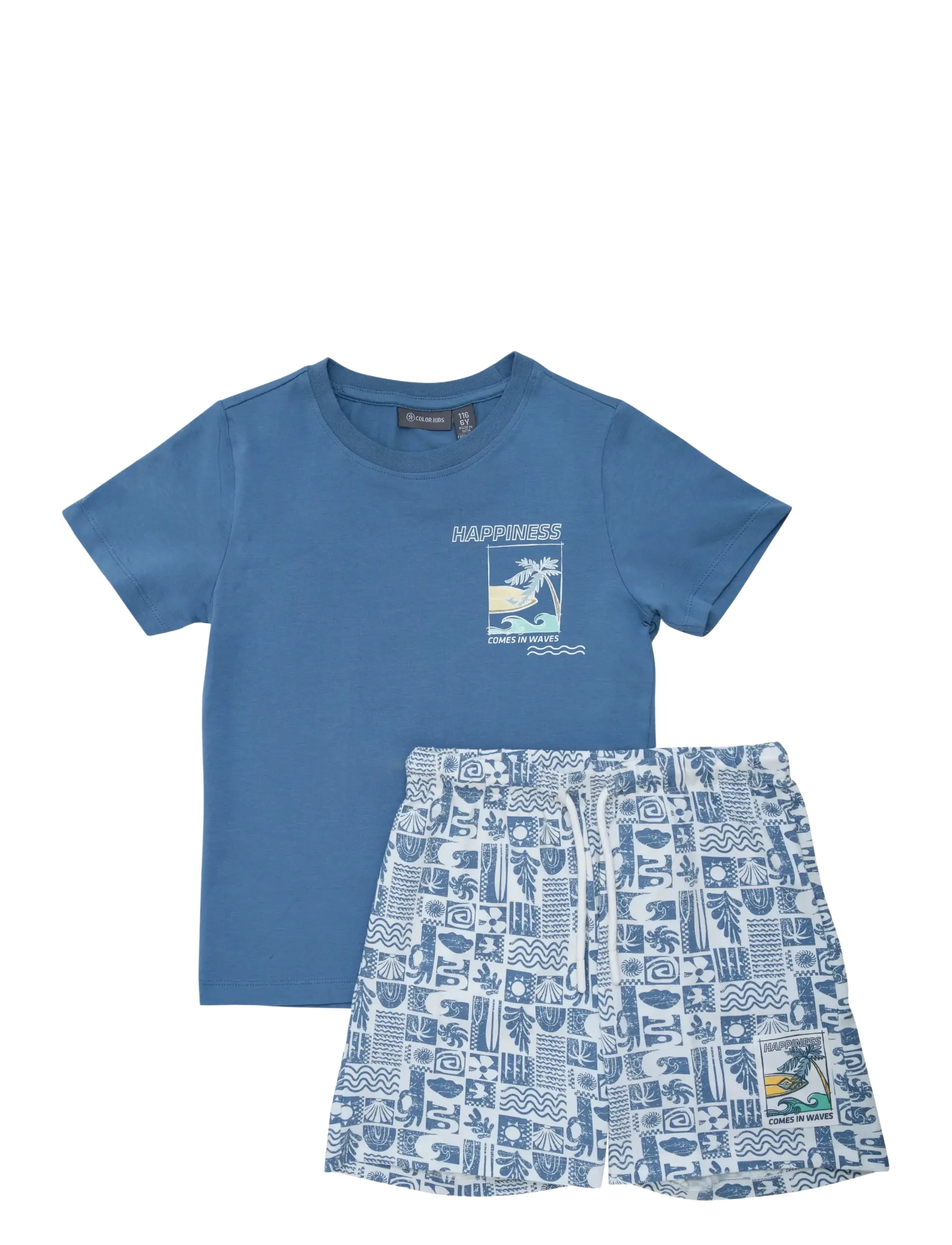 Color Kids T-Shirt & Shorts Set, 110, Sets, Blau - Sets With Short-sleeved T-shirt, Kinder