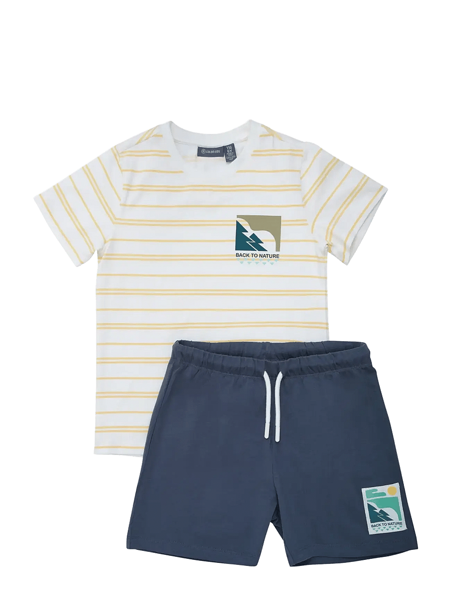 Color Kids - T-shirt & Shorts Set - 2-osalised komplektid - golden haze - 0