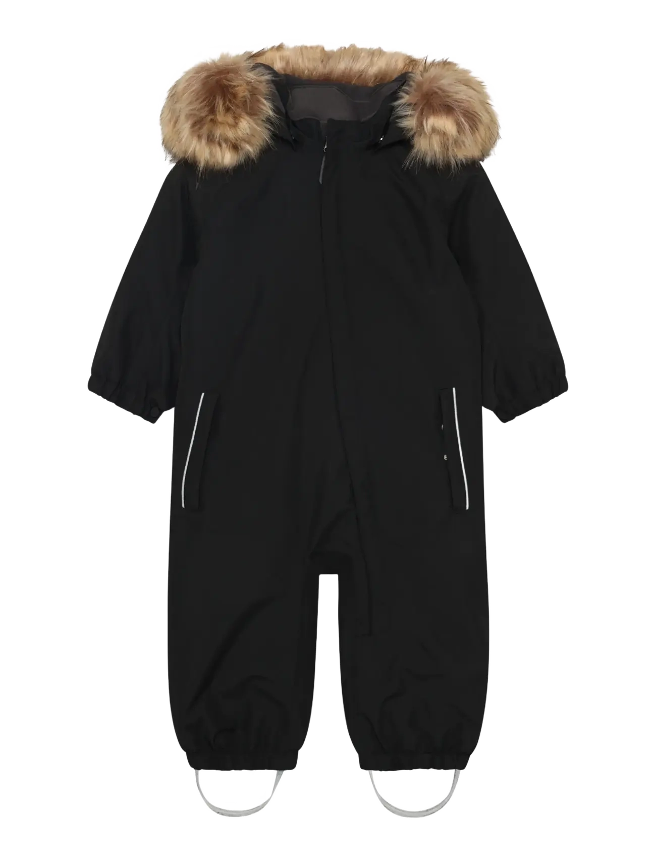 Color Kids Baby Coverall W. Fake Fur - Color Kids - BLACK / black
