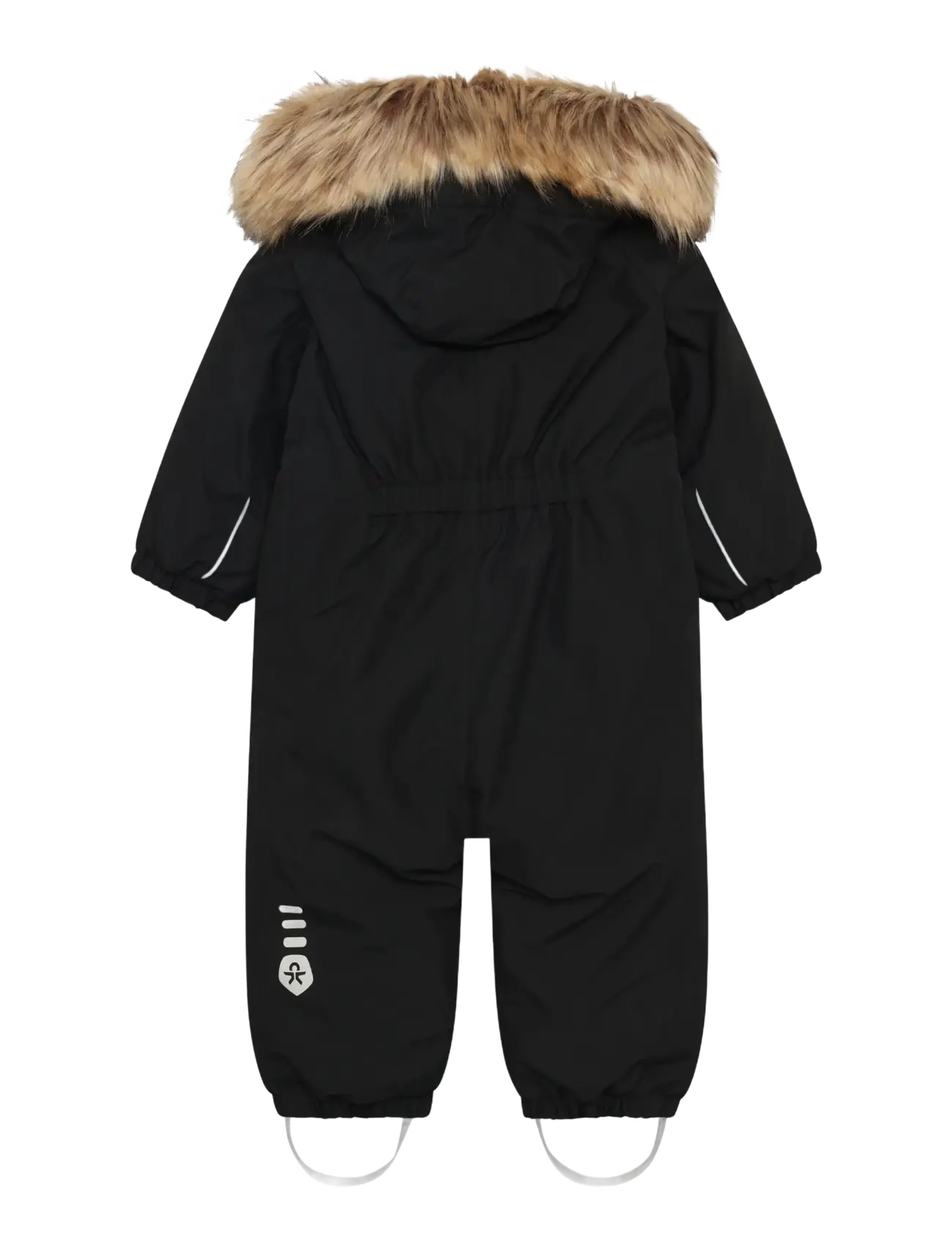 Color Kids - Baby Coverall W. Fake Fur - outerwear - black - 1