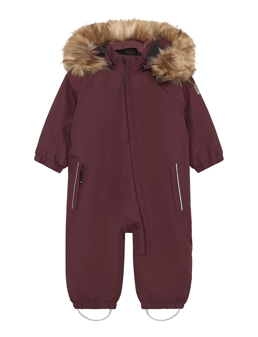 Color Kids - Baby Coverall W. Fake Fur - outerwear - catawba grape - 0
