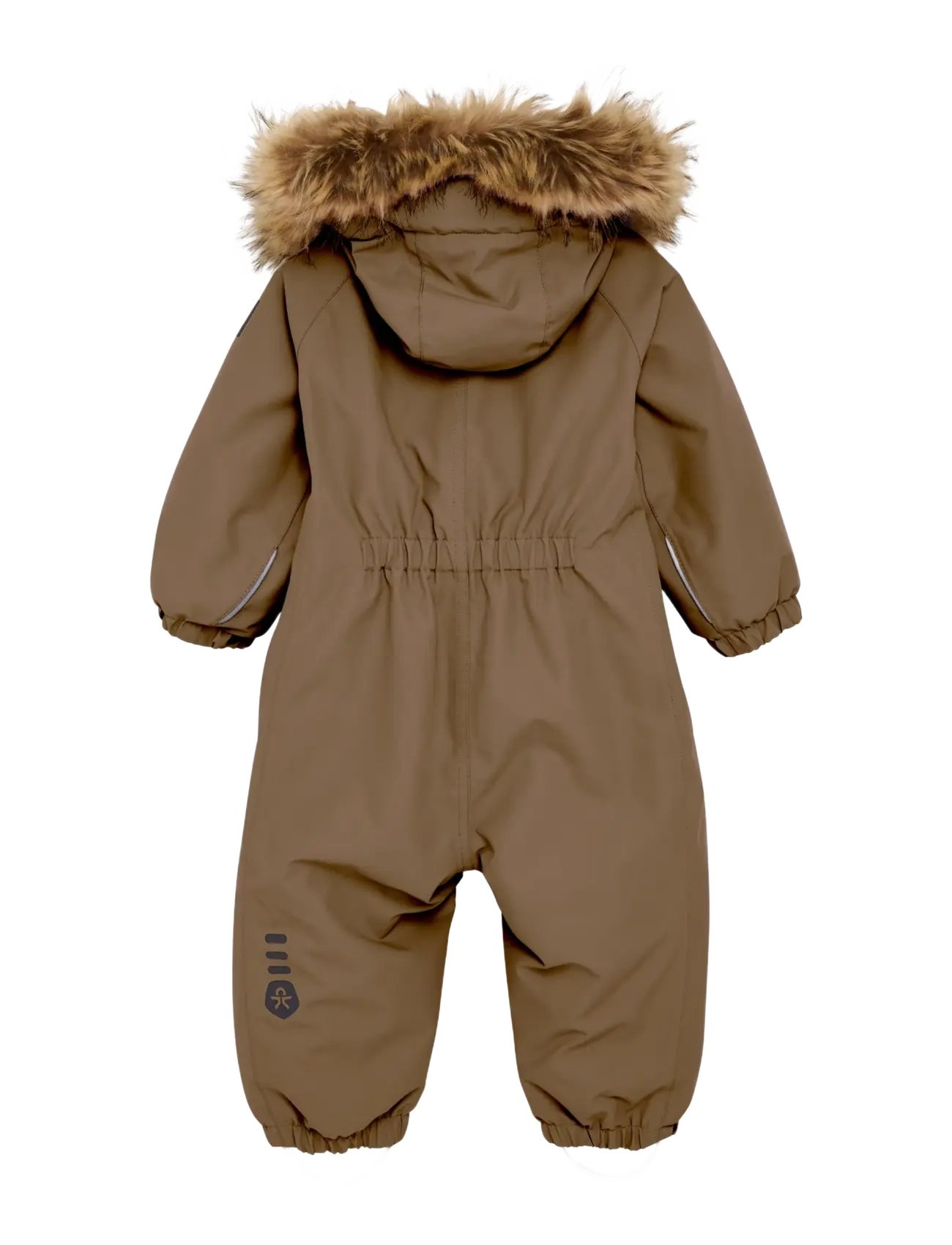 Color Kids - Baby Coverall W. Fake Fur - outerwear - fossil - 1