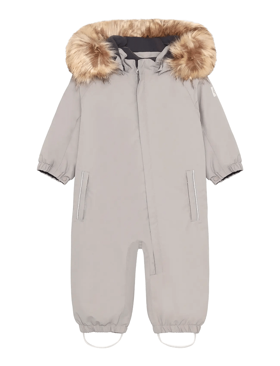 Color Kids - Baby Coverall W. Fake Fur - Üleriided - rock ridge - 0