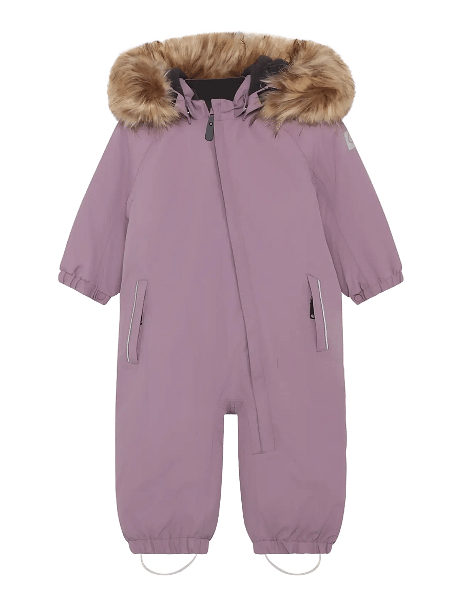 Color Kids - Baby Coverall W. Fake Fur - outerwear - toadstool - 1