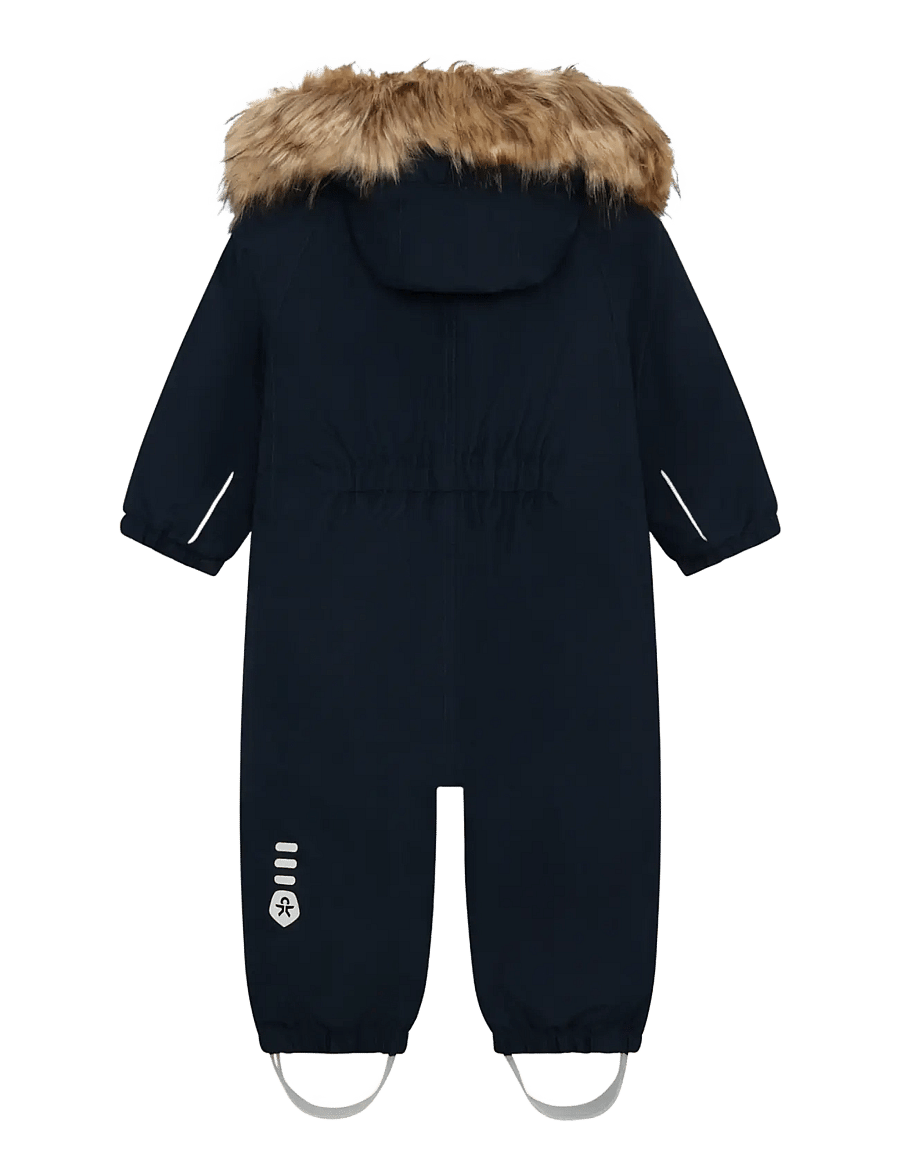 Color Kids - Baby Coverall W. Fake Fur - outerwear - total eclipse - 1