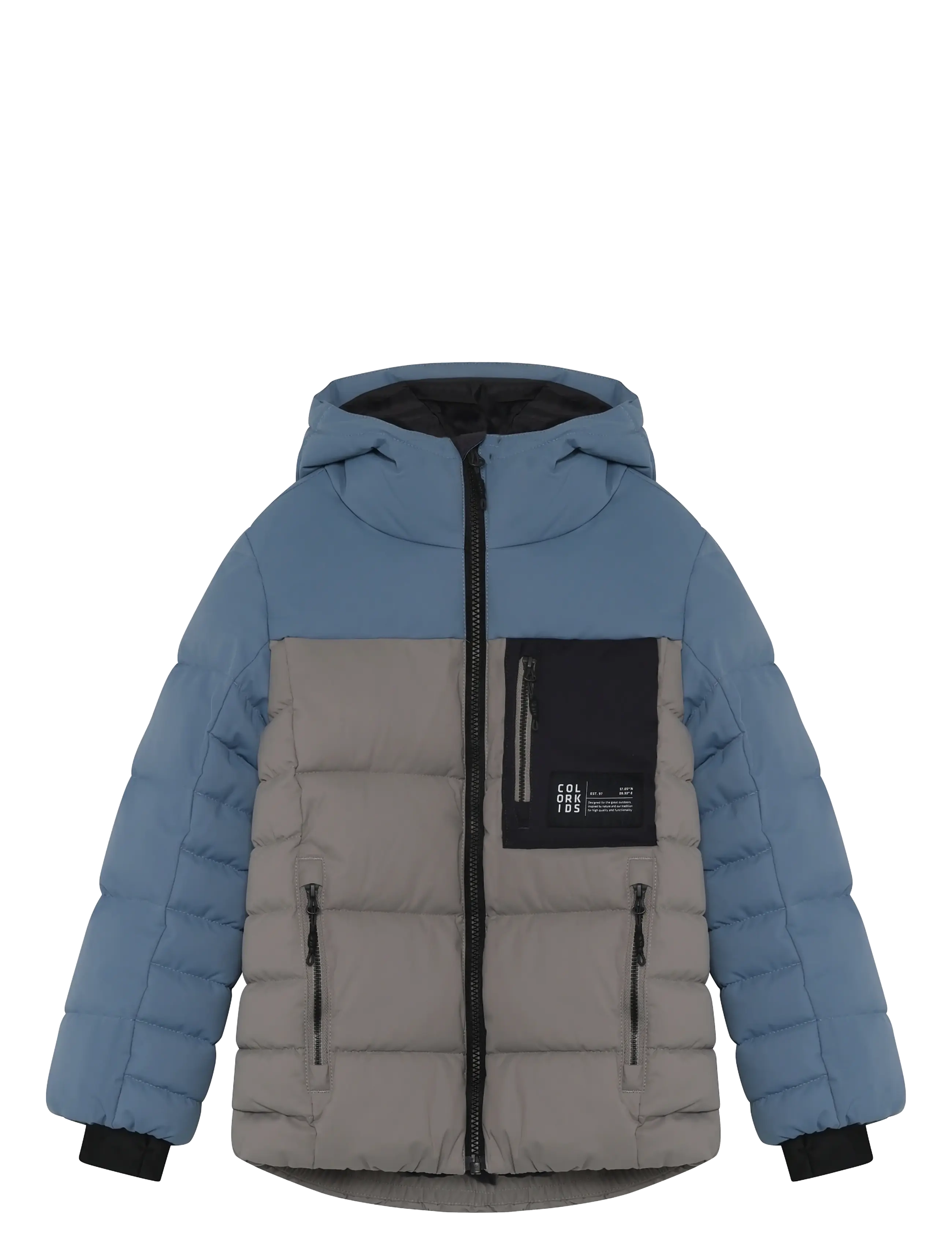 Color Kids Jr. Ski Puffer Jacket - Quilt - Kleidung - ROCK RIDGE / grey