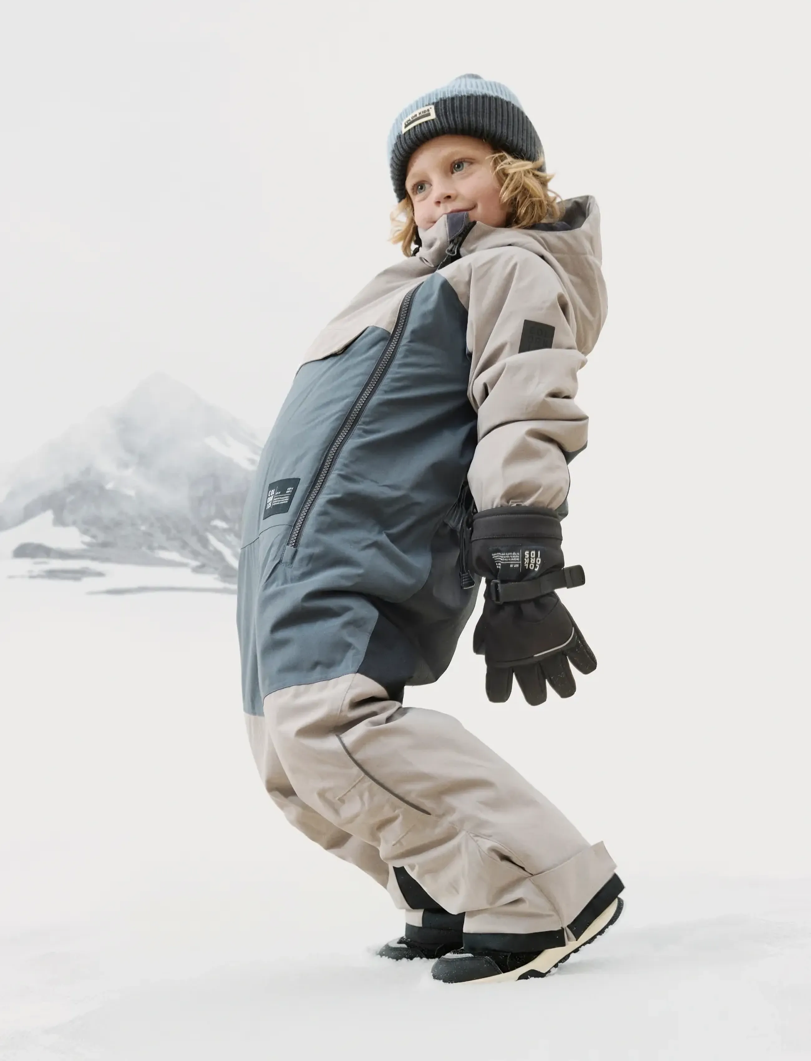 Color Kids - Jr. Ski Coverall - Colorblock - ytterkläder - rock ridge - 0