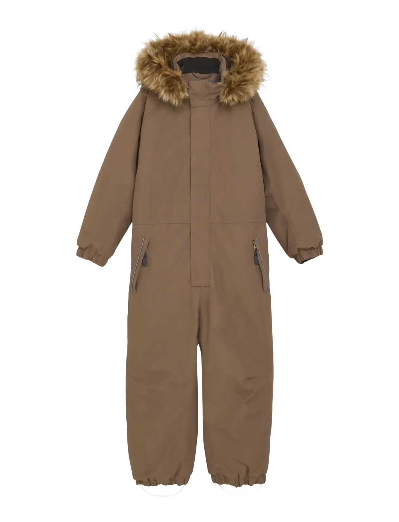 Color Kids Coverall W. Fake Fur - Color Kids - FOSSIL / brown