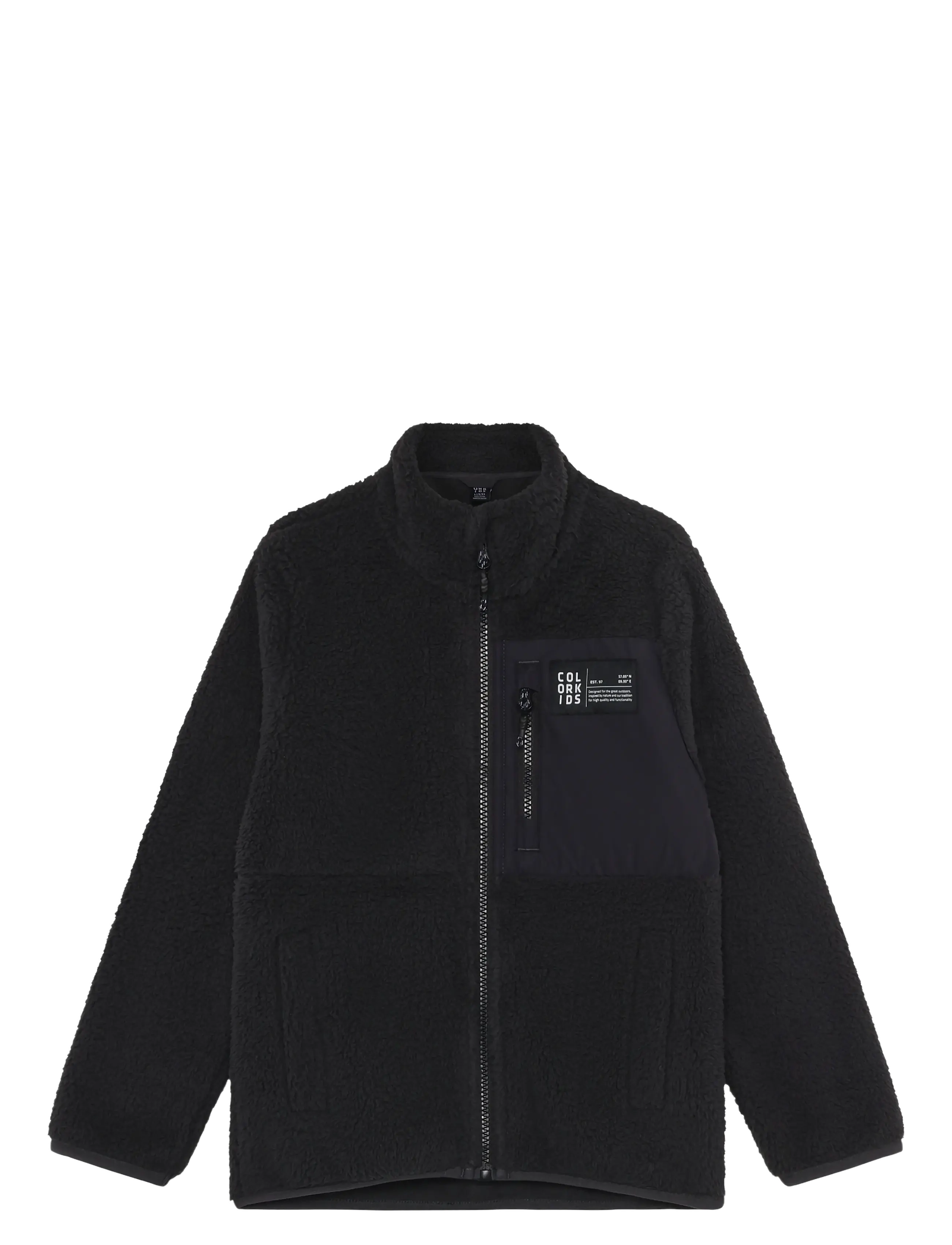 Color Kids Teddy Jacket - Kleidung - PHANTOM / black
