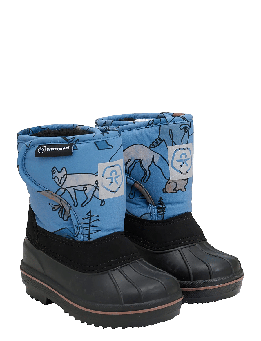 Color Kids - Boots w. wool & WP, AOP - schuhe - coronet blue - 0
