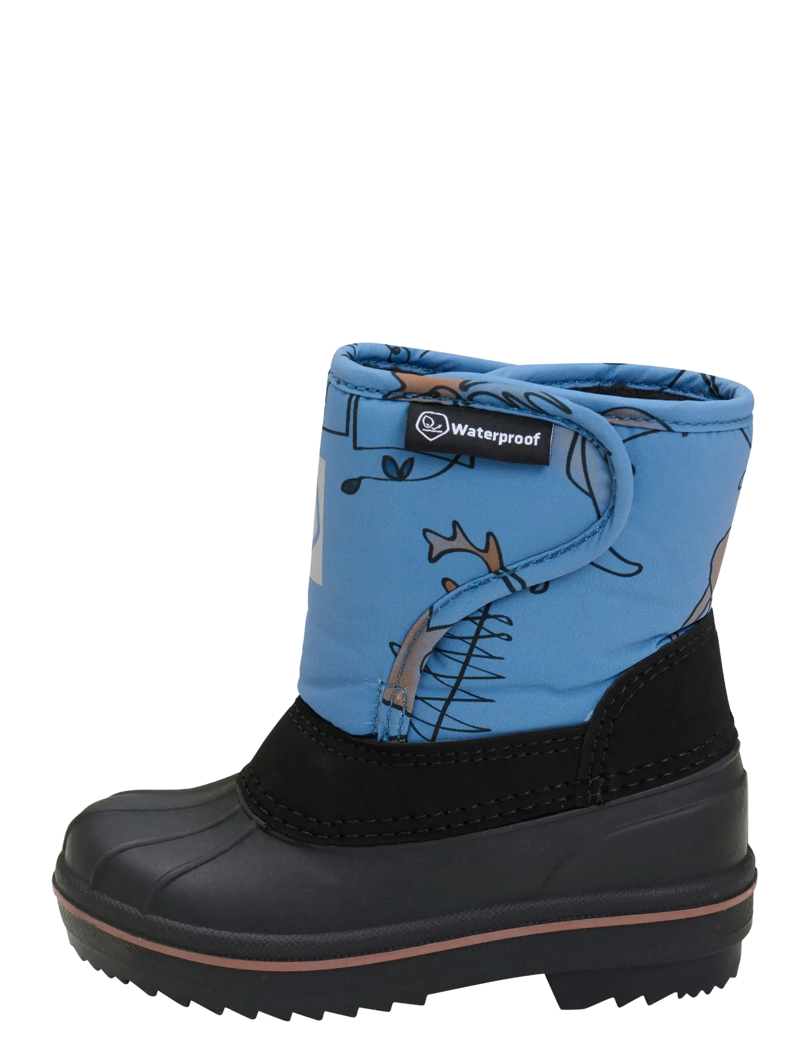 Color Kids - Boots w. wool & WP, AOP - shoes - coronet blue - 1