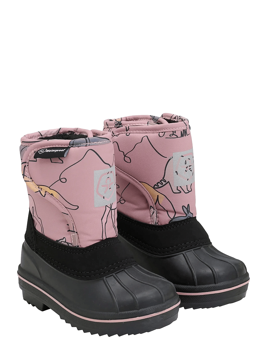 Color Kids - Boots w. wool & WP, AOP - schuhe - woodrose - 0