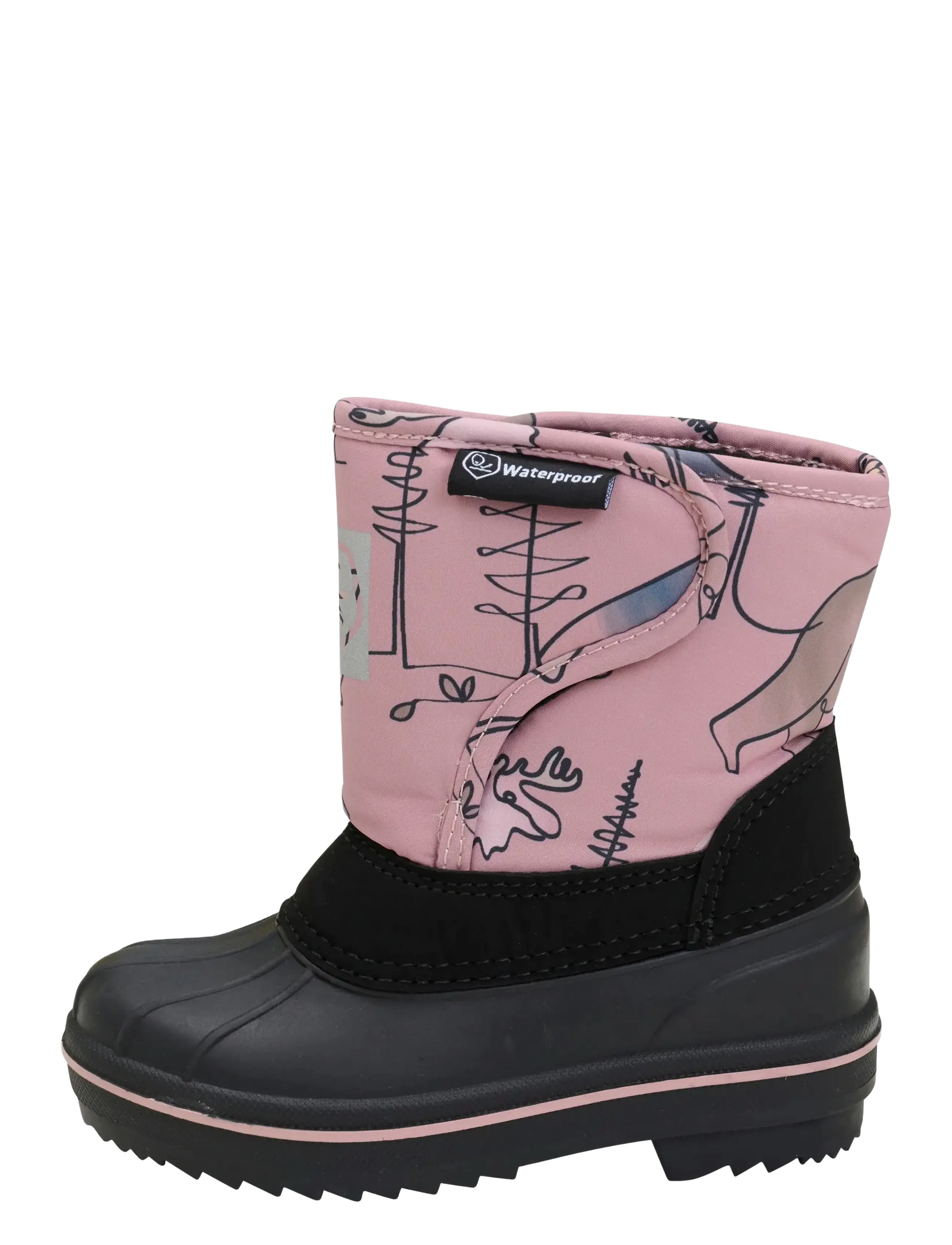 Color Kids - Boots w. wool & WP, AOP - efterårssko - woodrose - 1